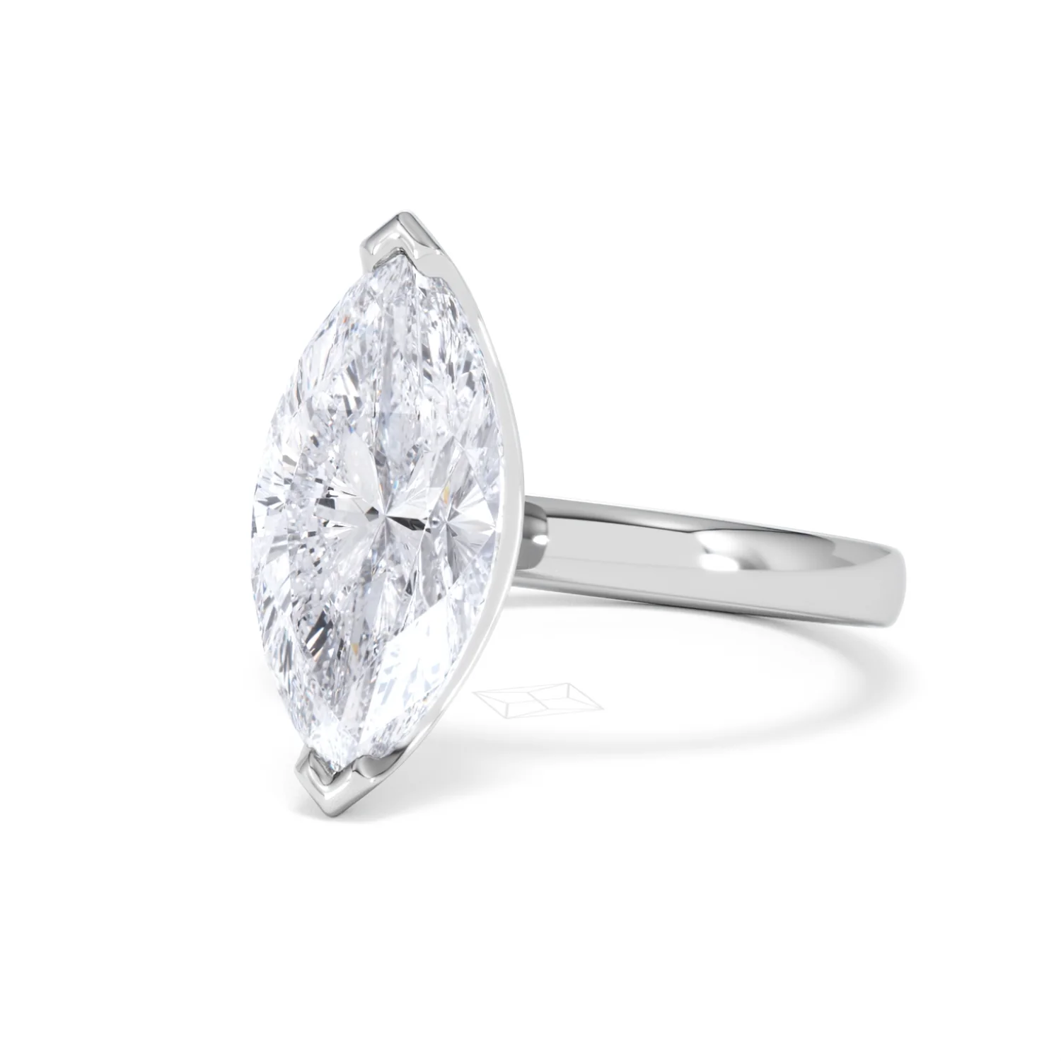 Origin 3.00ct Marquise Cut Lab Diamond Solitaire Engagement Ring in 18K White Gold - Image 81