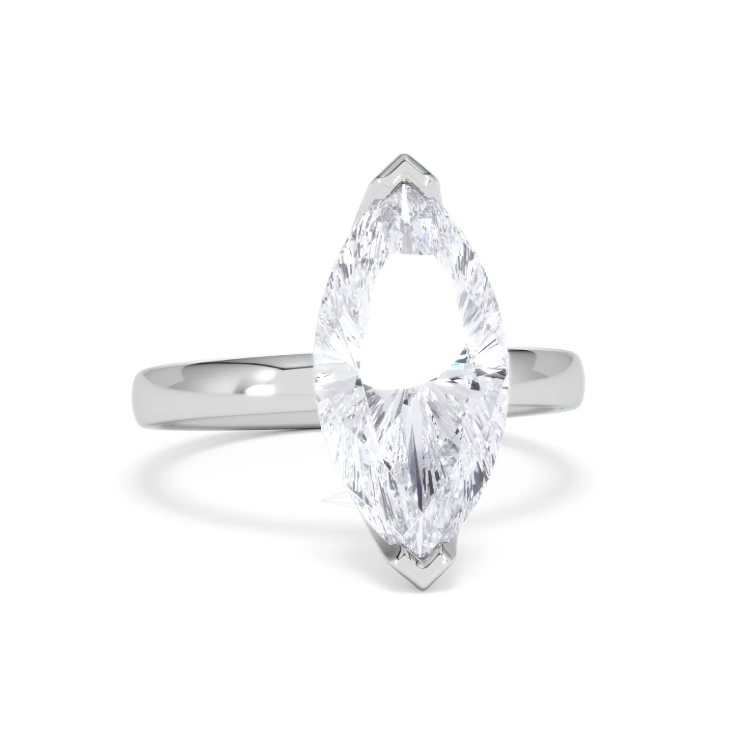 Origin 3.00ct Marquise Cut Lab Diamond Solitaire Engagement Ring in 18K White Gold - Image 9