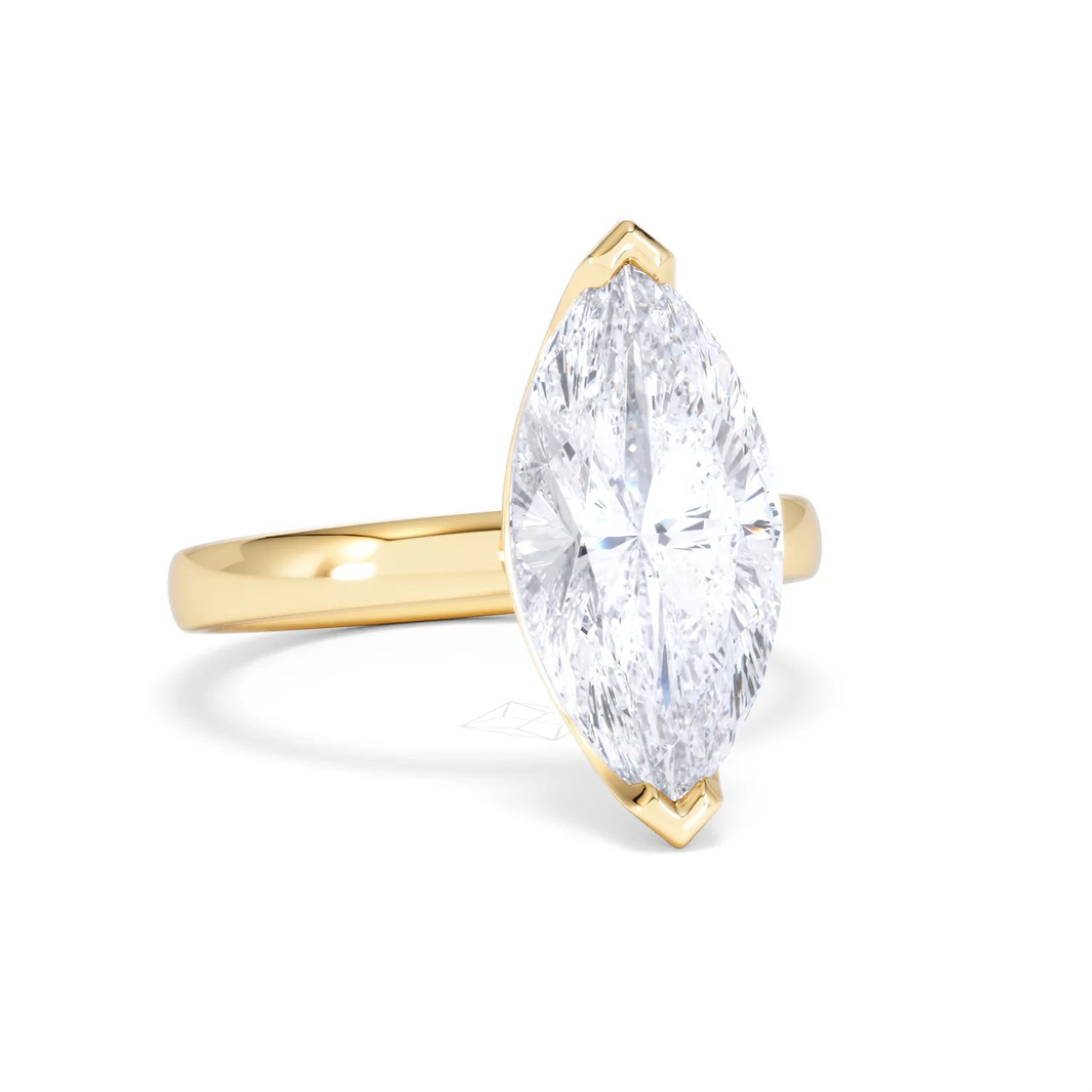 Origin 3.00ct Marquise Cut Lab Diamond Solitaire Engagement Ring in 18K Yellow Gold - Image 11