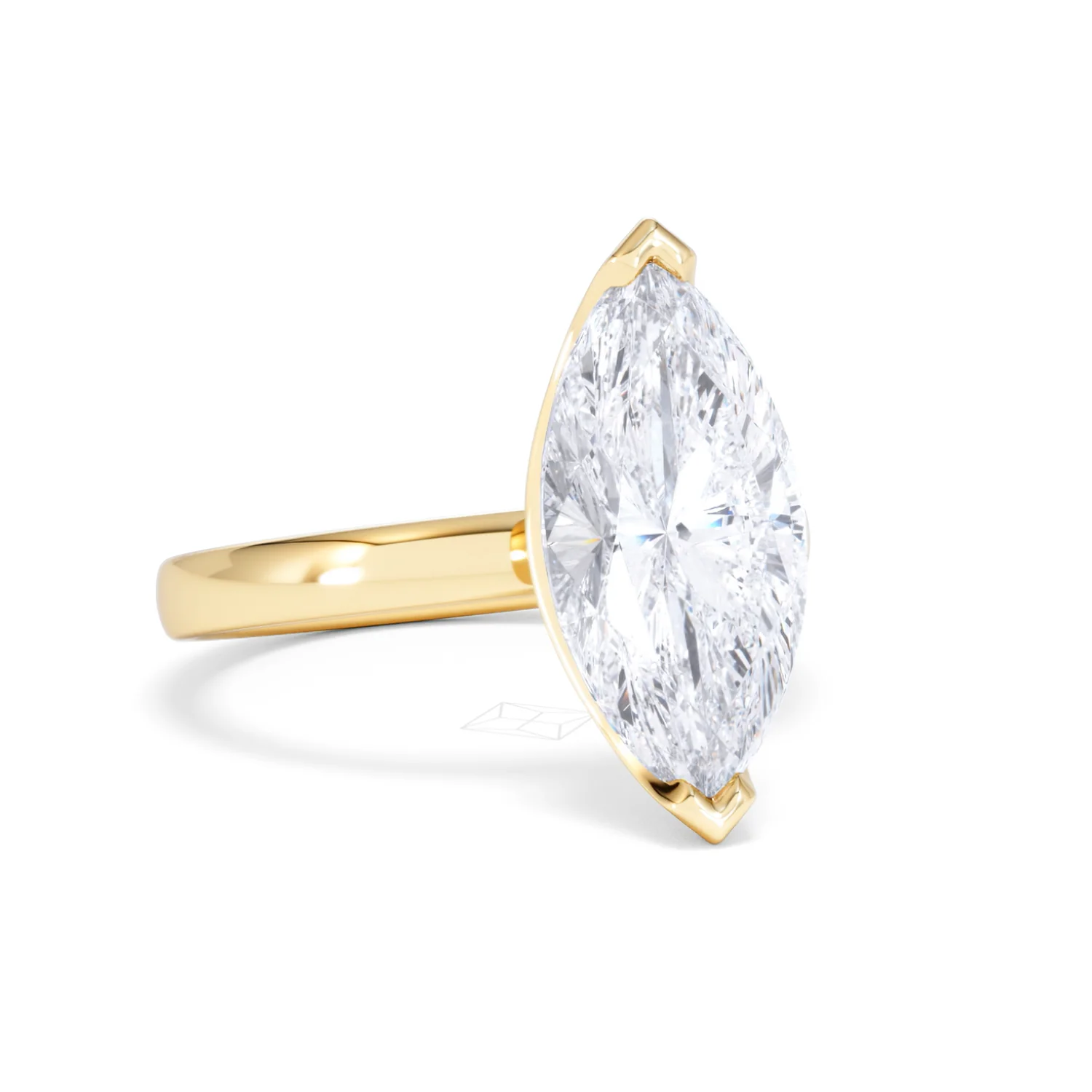 Origin 3.00ct Marquise Cut Lab Diamond Solitaire Engagement Ring in 18K Yellow Gold - Image 12