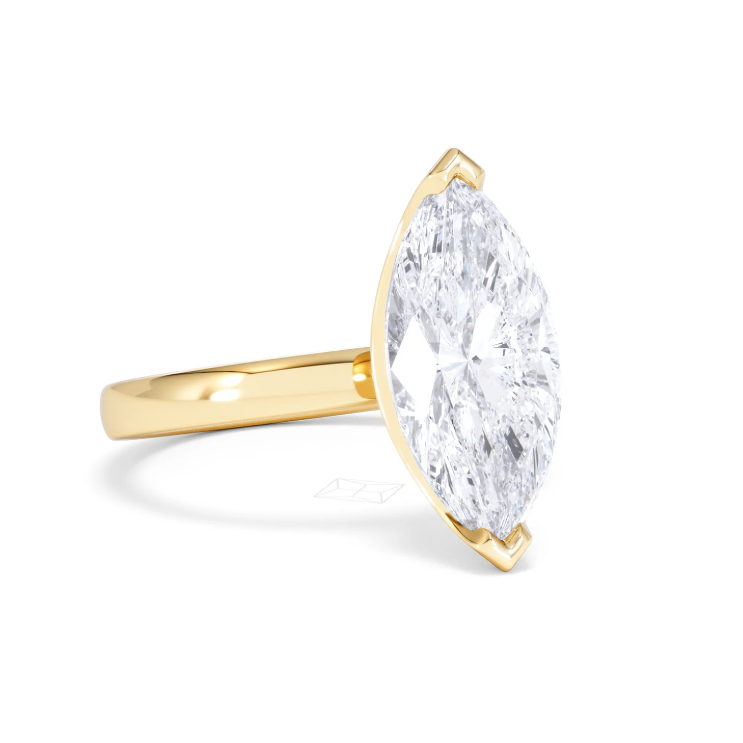 Origin 3.00ct Marquise Cut Lab Diamond Solitaire Engagement Ring in 18K Yellow Gold - Image 13