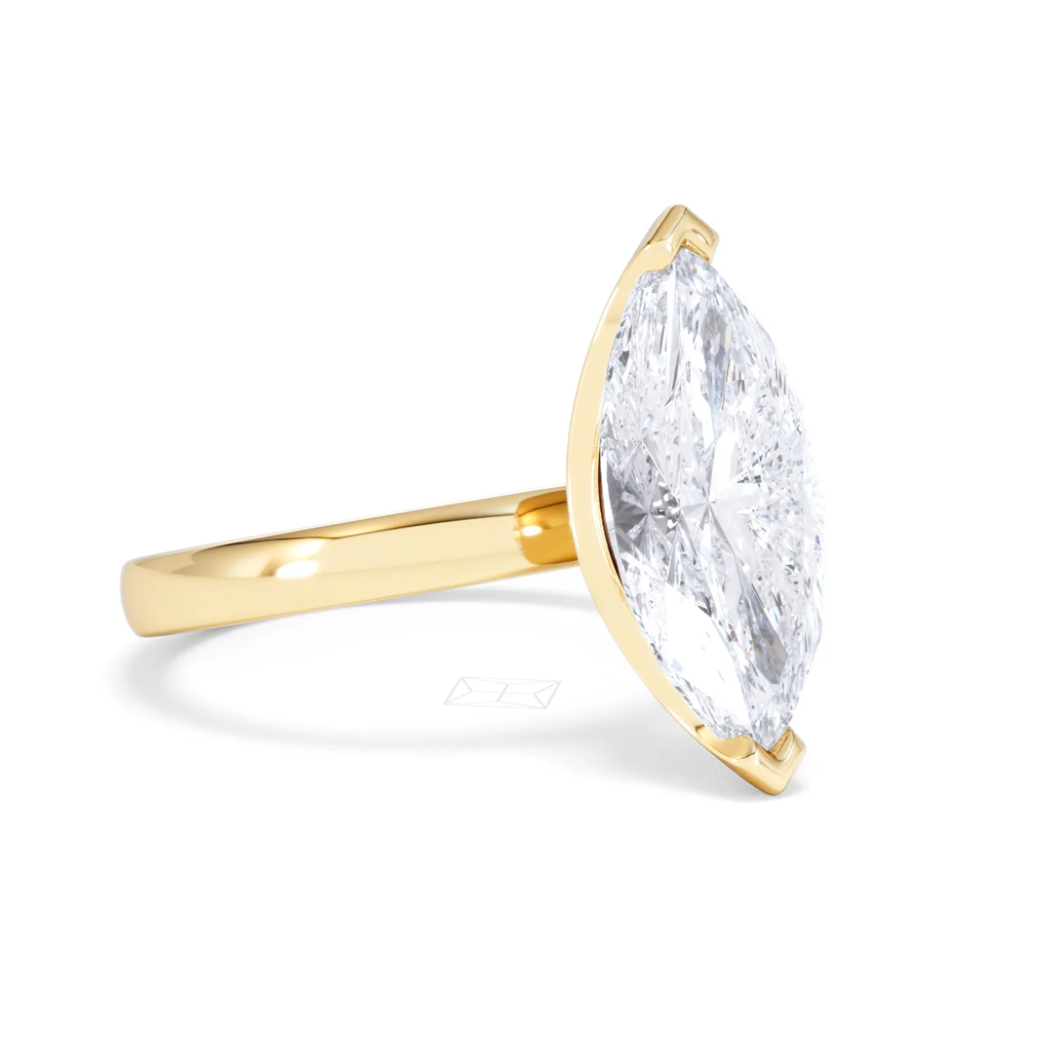 Origin 3.00ct Marquise Cut Lab Diamond Solitaire Engagement Ring in 18K Yellow Gold - Image 15