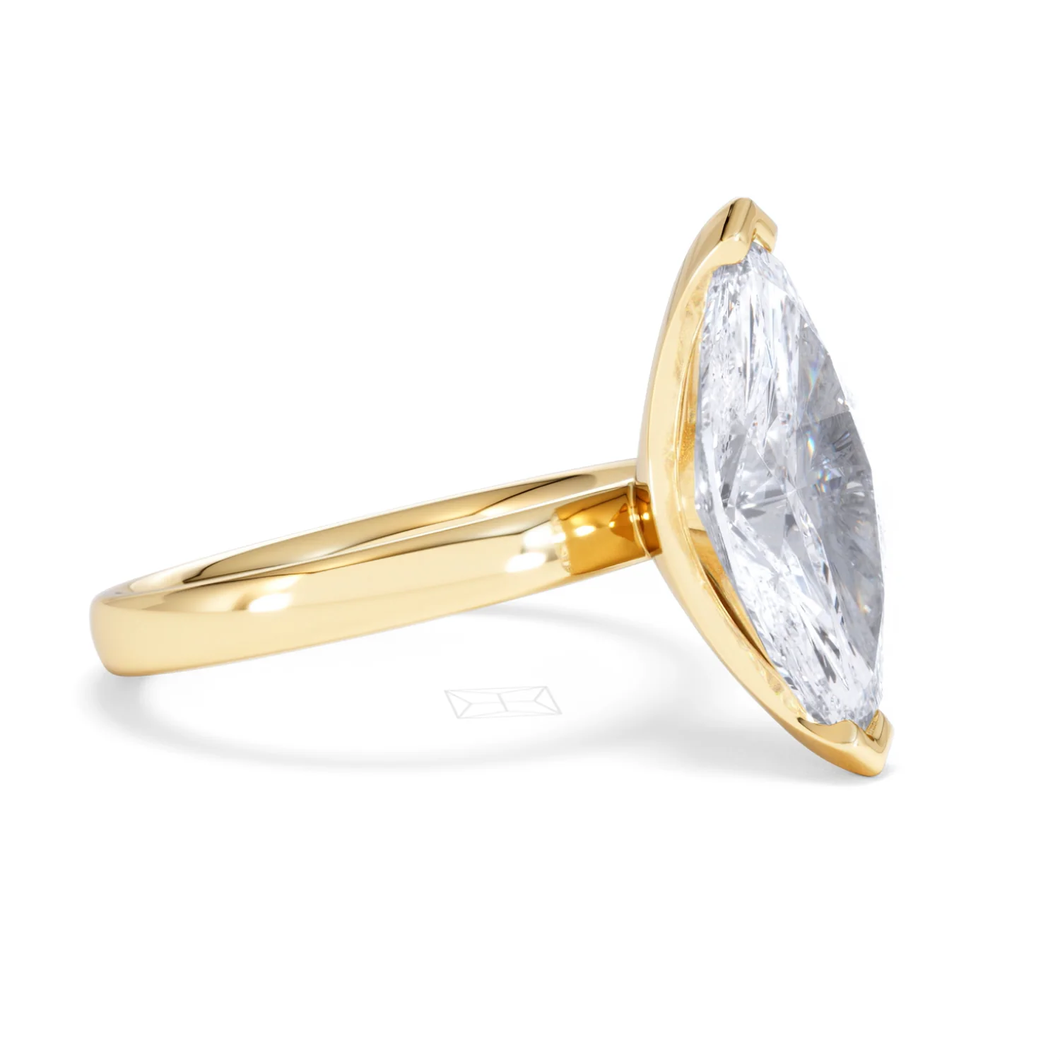 Origin 3.00ct Marquise Cut Lab Diamond Solitaire Engagement Ring in 18K Yellow Gold - Image 19