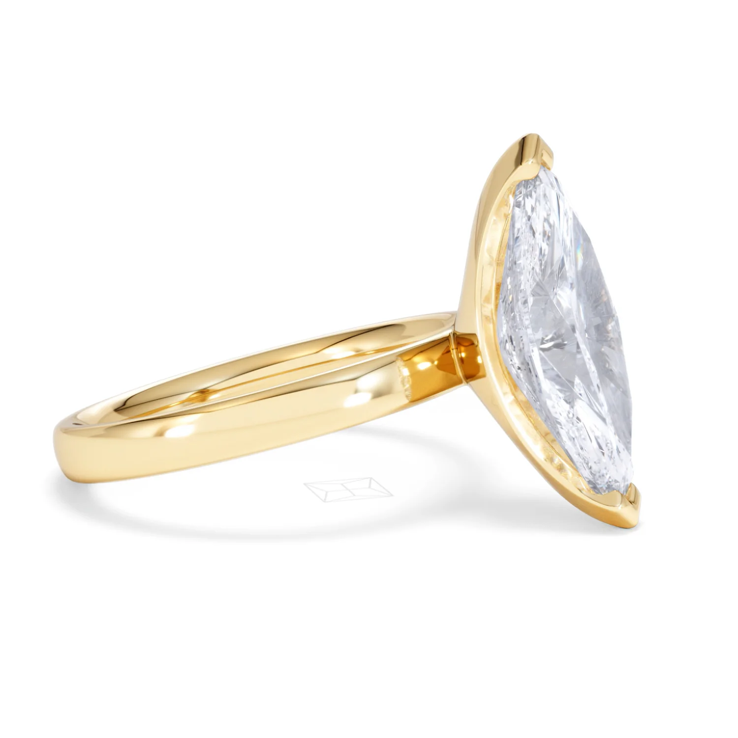 Origin 3.00ct Marquise Cut Lab Diamond Solitaire Engagement Ring in 18K Yellow Gold - Image 21