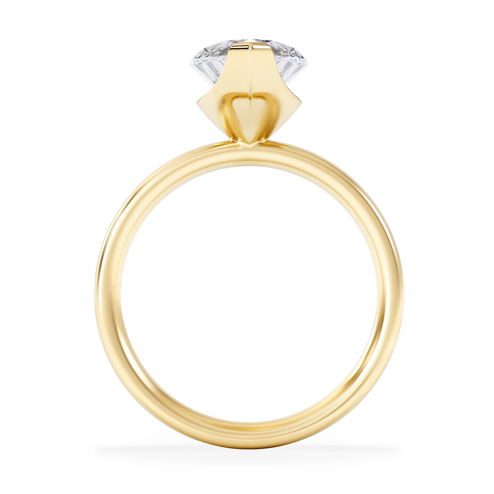 Origin 3.00ct Marquise Cut Lab Diamond Solitaire Engagement Ring in 18K Yellow Gold - Image 3