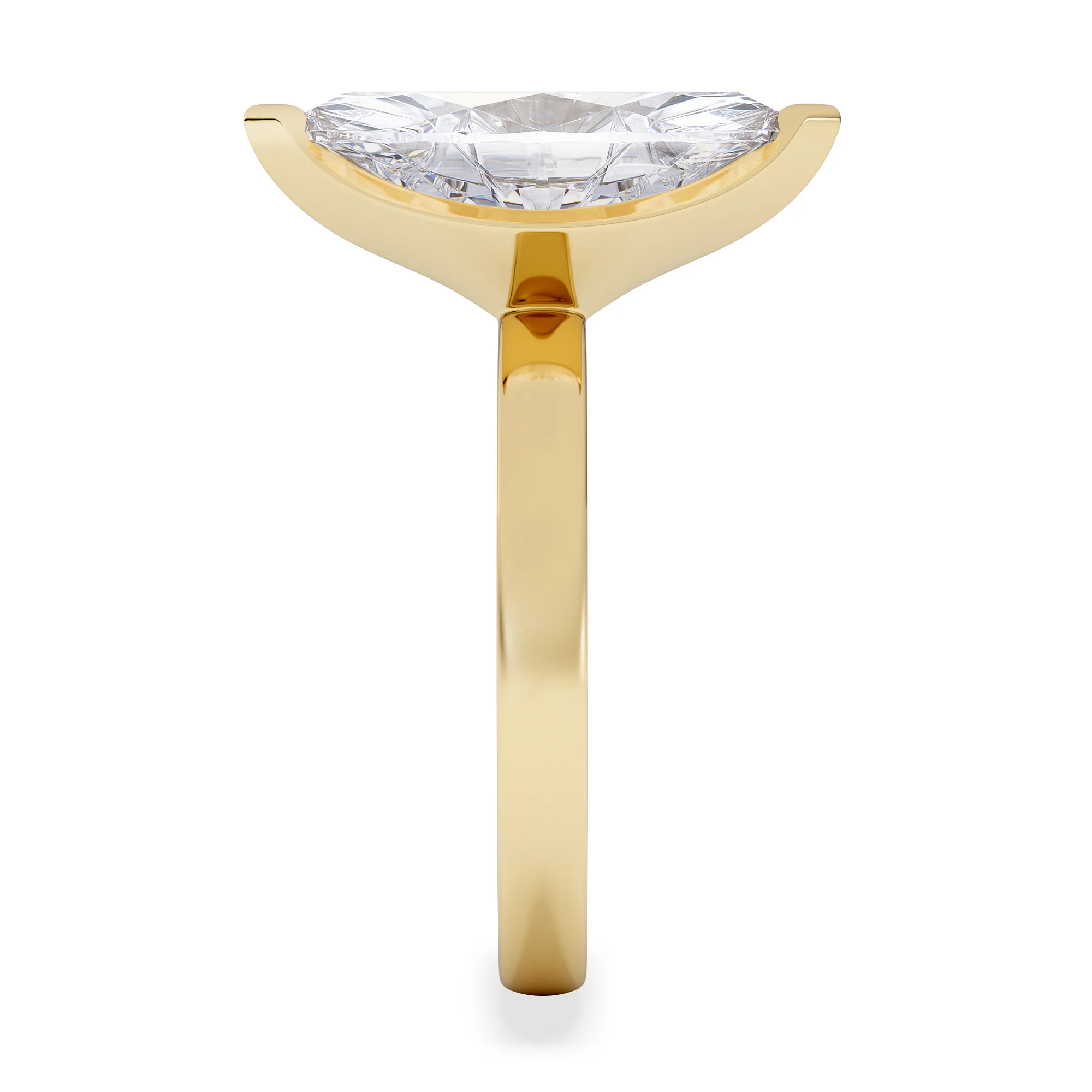 Origin 3.00ct Marquise Cut Lab Diamond Solitaire Engagement Ring in 18K Yellow Gold - Image 5