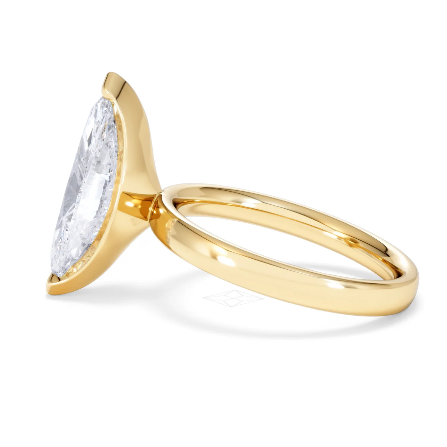 Origin 3.00ct Marquise Cut Lab Diamond Solitaire Engagement Ring in 18K Yellow Gold - Image 66