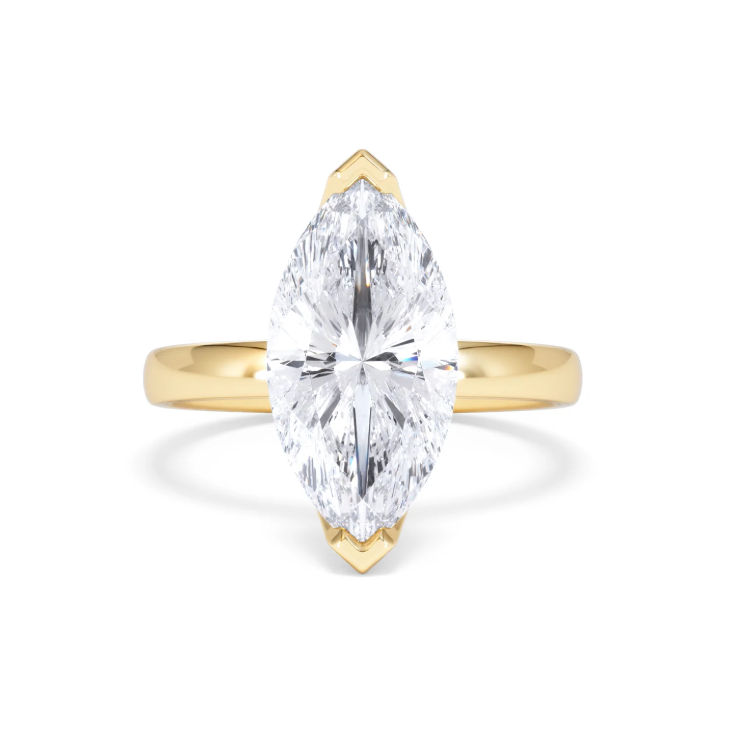 Origin 3.00ct Marquise Cut Lab Diamond Solitaire Engagement Ring in 18K Yellow Gold - Image 7