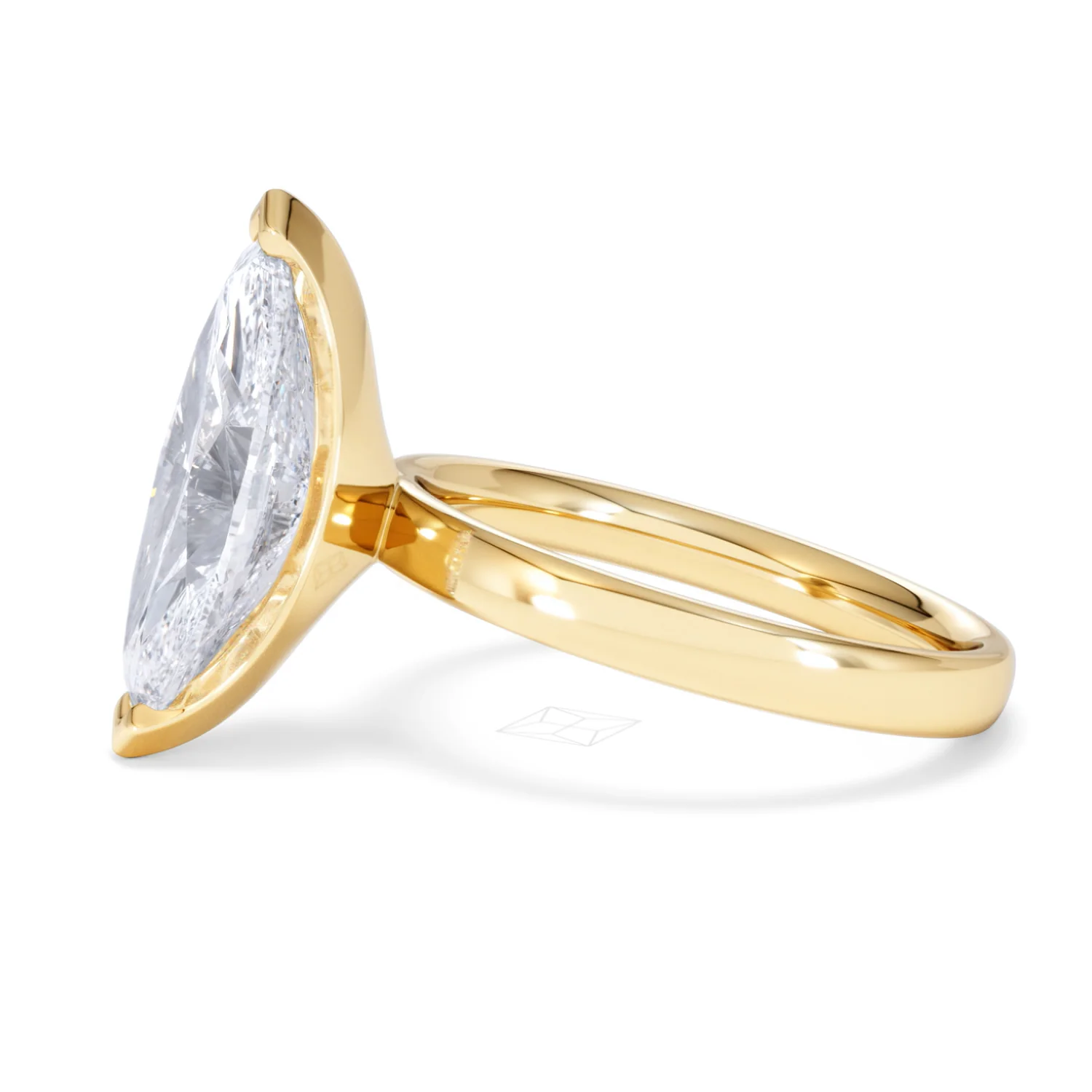 Origin 3.00ct Marquise Cut Lab Diamond Solitaire Engagement Ring in 18K Yellow Gold - Image 70