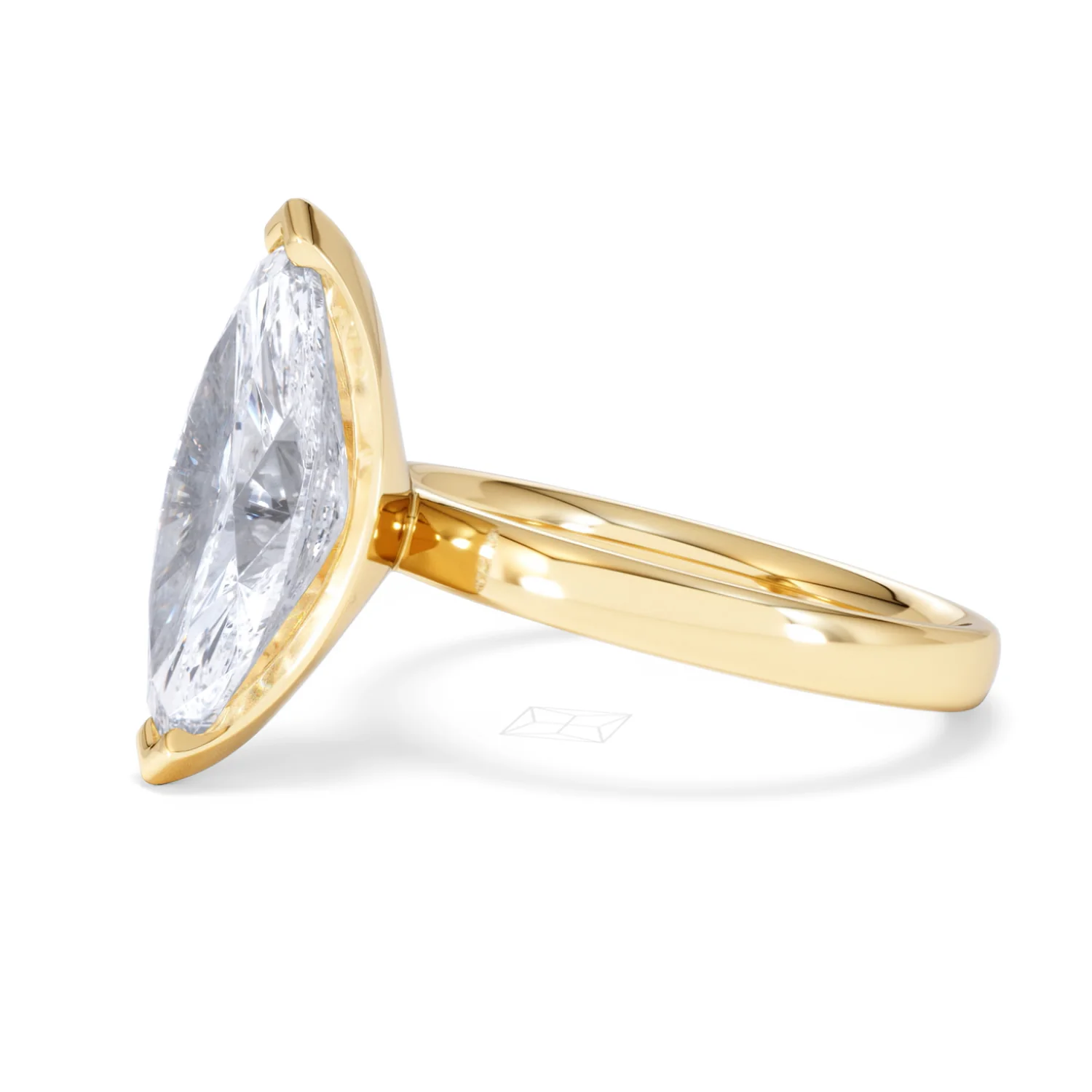 Origin 3.00ct Marquise Cut Lab Diamond Solitaire Engagement Ring in 18K Yellow Gold - Image 73