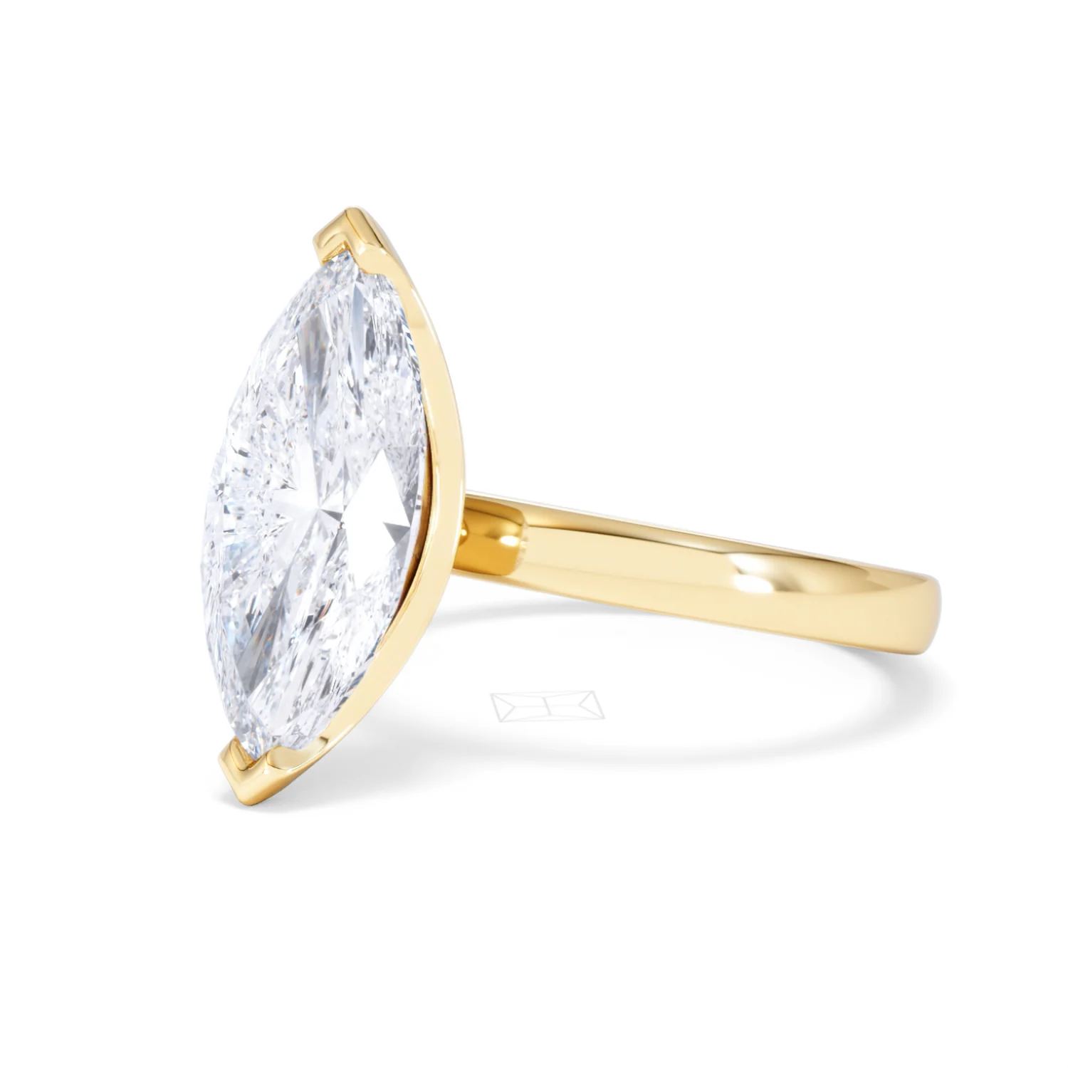 Origin 3.00ct Marquise Cut Lab Diamond Solitaire Engagement Ring in 18K Yellow Gold - Image 78