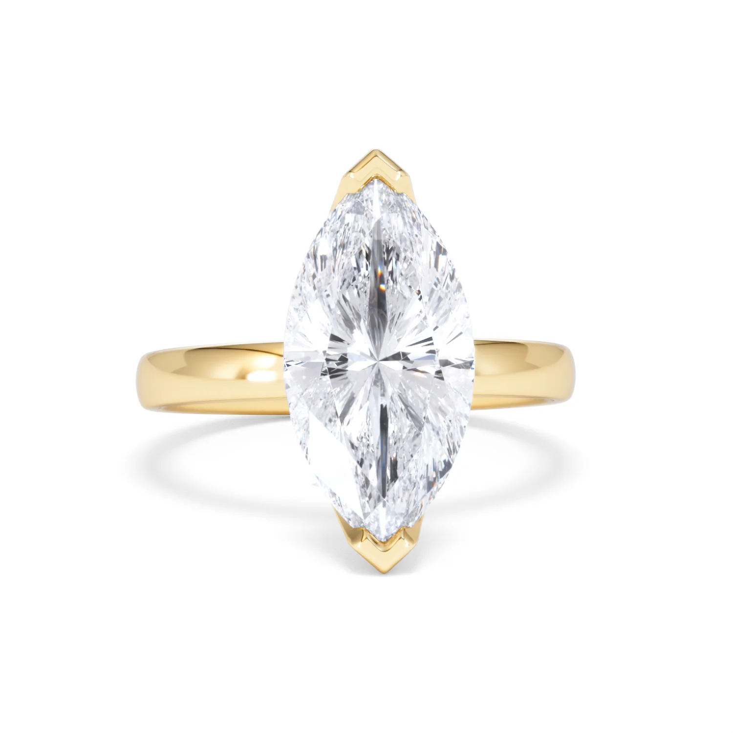 Origin 3.00ct Marquise Cut Lab Diamond Solitaire Engagement Ring in 18K Yellow Gold - Image 8