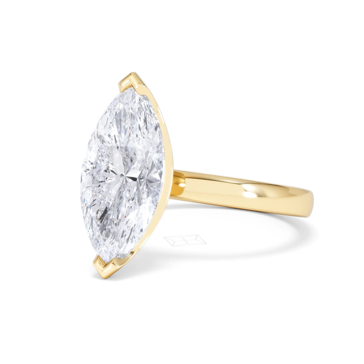 Origin 3.00ct Marquise Cut Lab Diamond Solitaire Engagement Ring in 18K Yellow Gold - Image 80