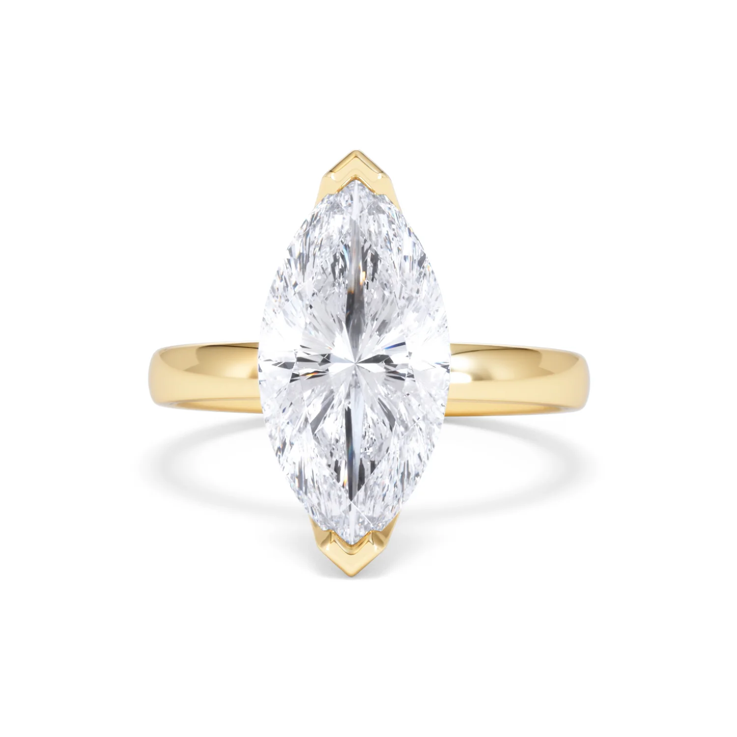 Origin 3.00ct Marquise Cut Lab Diamond Solitaire Engagement Ring in 18K Yellow Gold - Image 86
