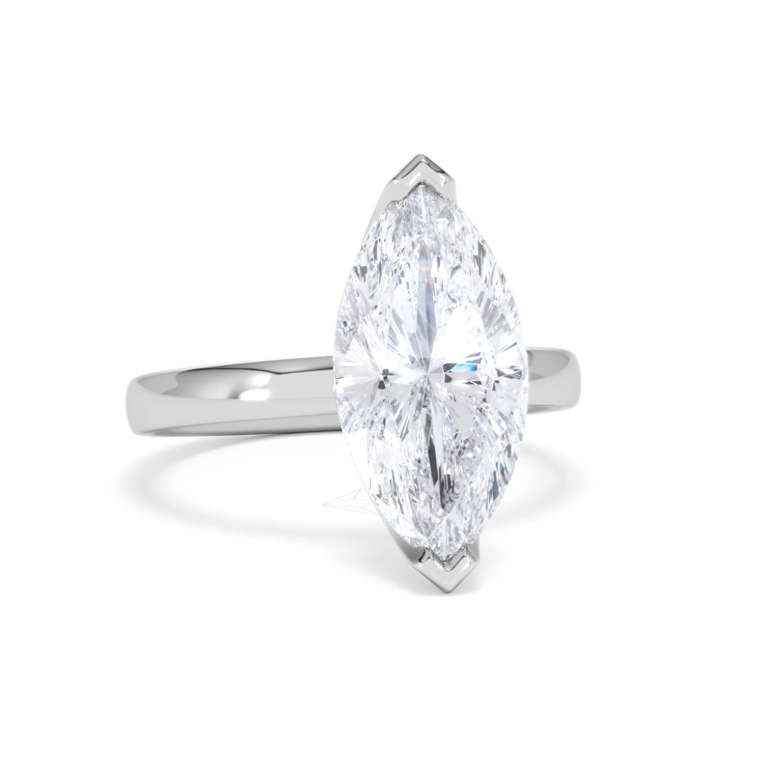 Origin 3.00ct Marquise Cut Lab Diamond Solitaire Engagement Ring in Platinum - Image 10