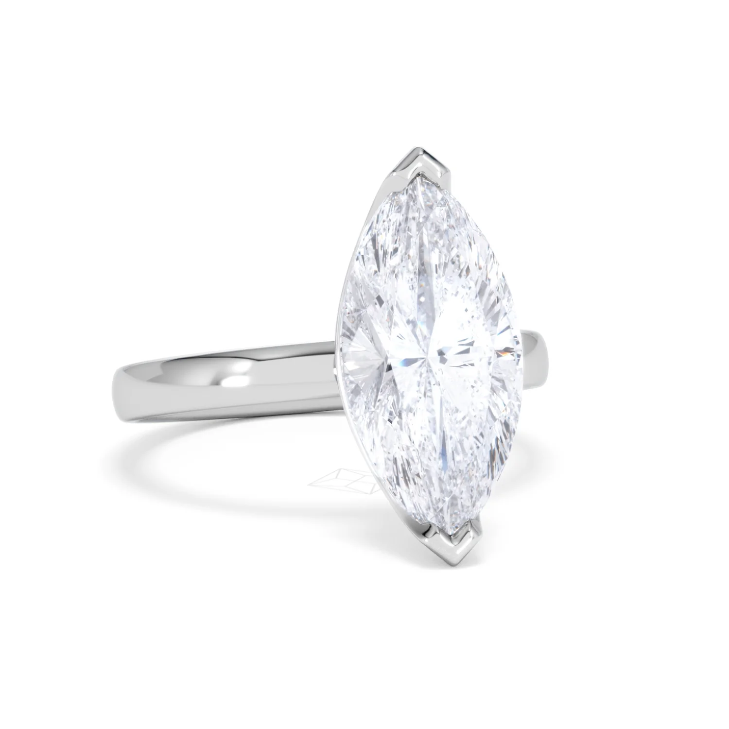 Origin 3.00ct Marquise Cut Lab Diamond Solitaire Engagement Ring in Platinum - Image 11
