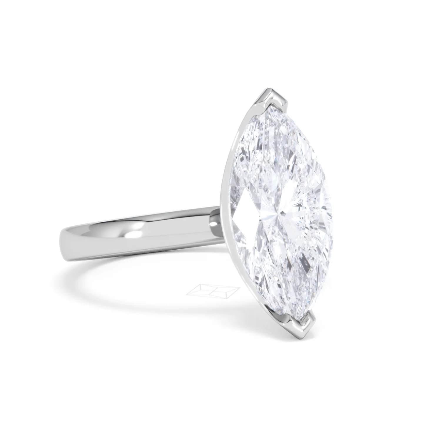 Origin 3.00ct Marquise Cut Lab Diamond Solitaire Engagement Ring in Platinum - Image 13