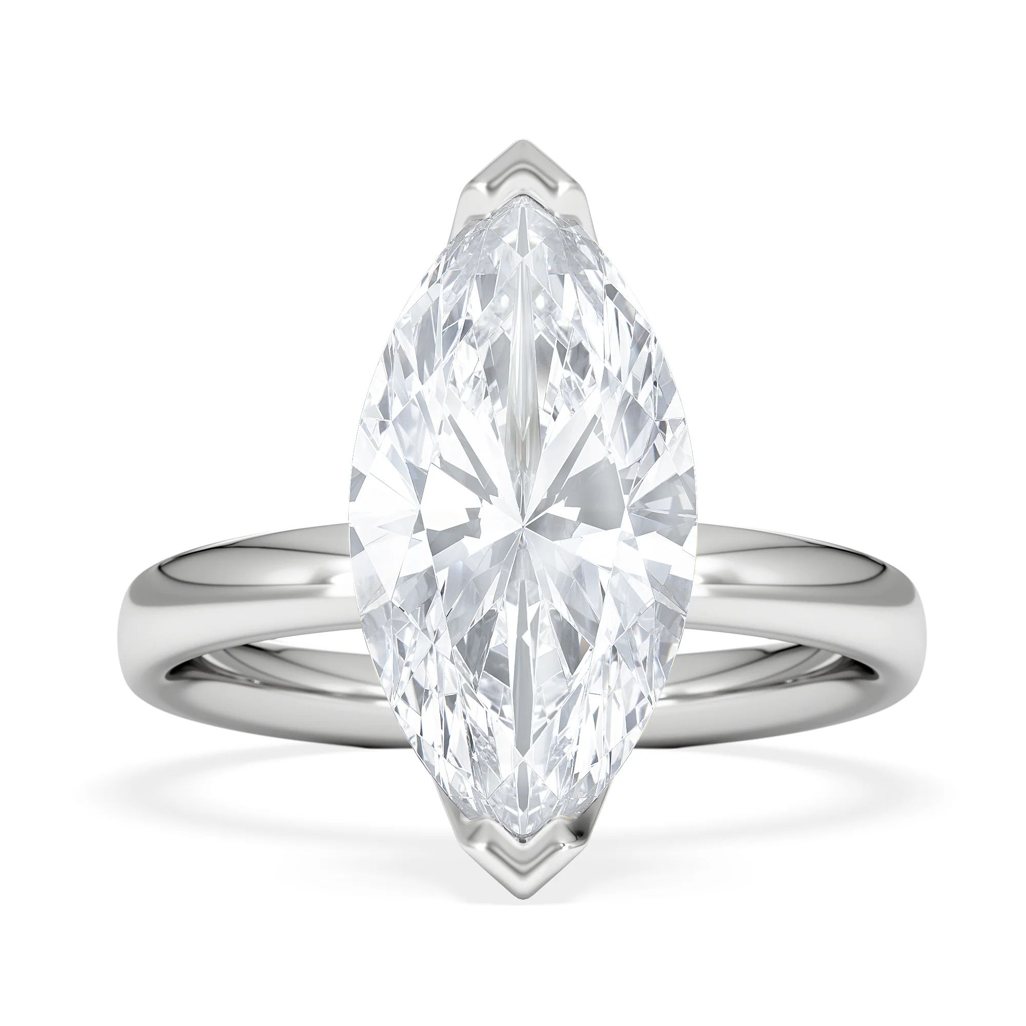 Origin 3.00ct Marquise Cut Lab Diamond Solitaire Engagement Ring in Platinum - Image 6