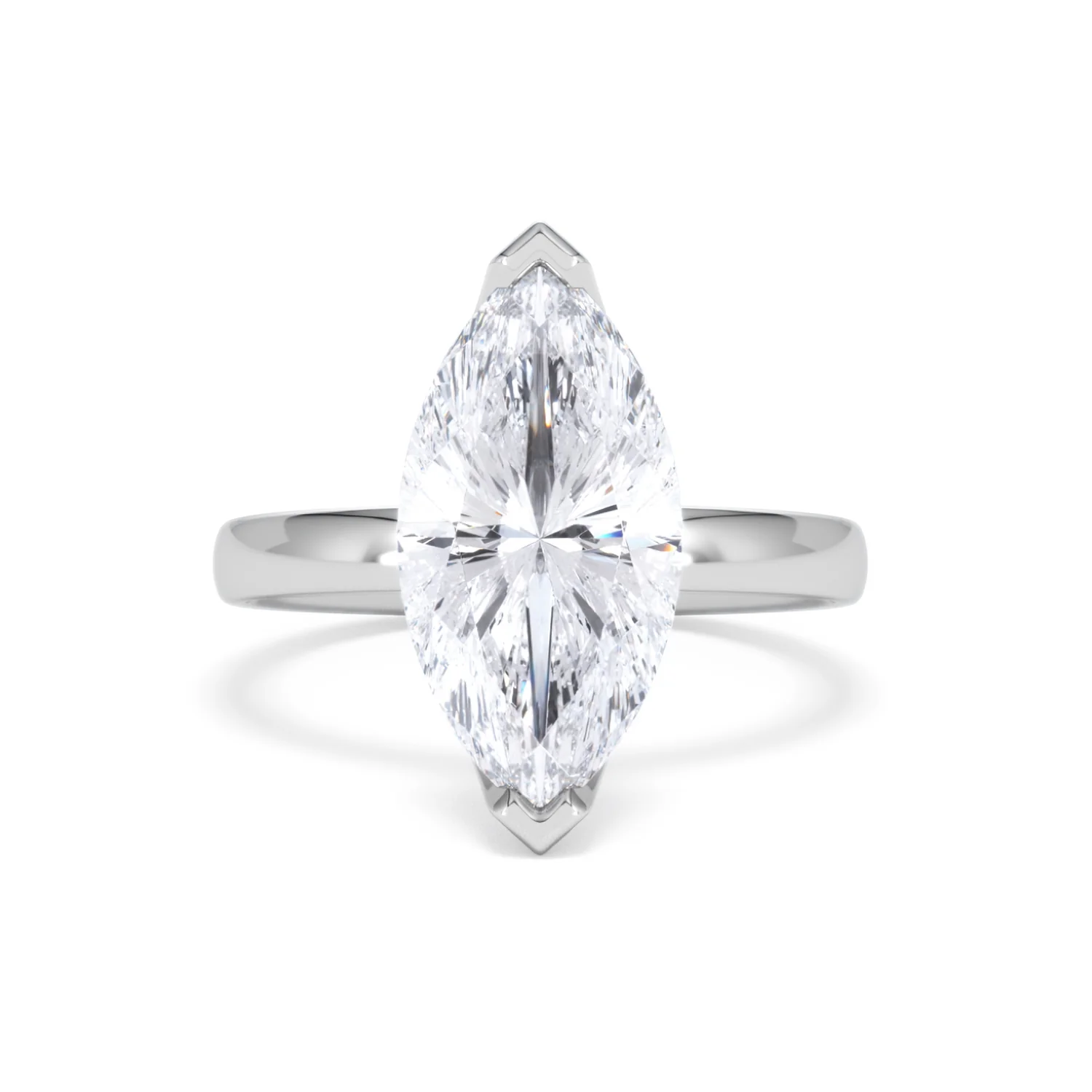 Origin 3.00ct Marquise Cut Lab Diamond Solitaire Engagement Ring in Platinum - Image 7