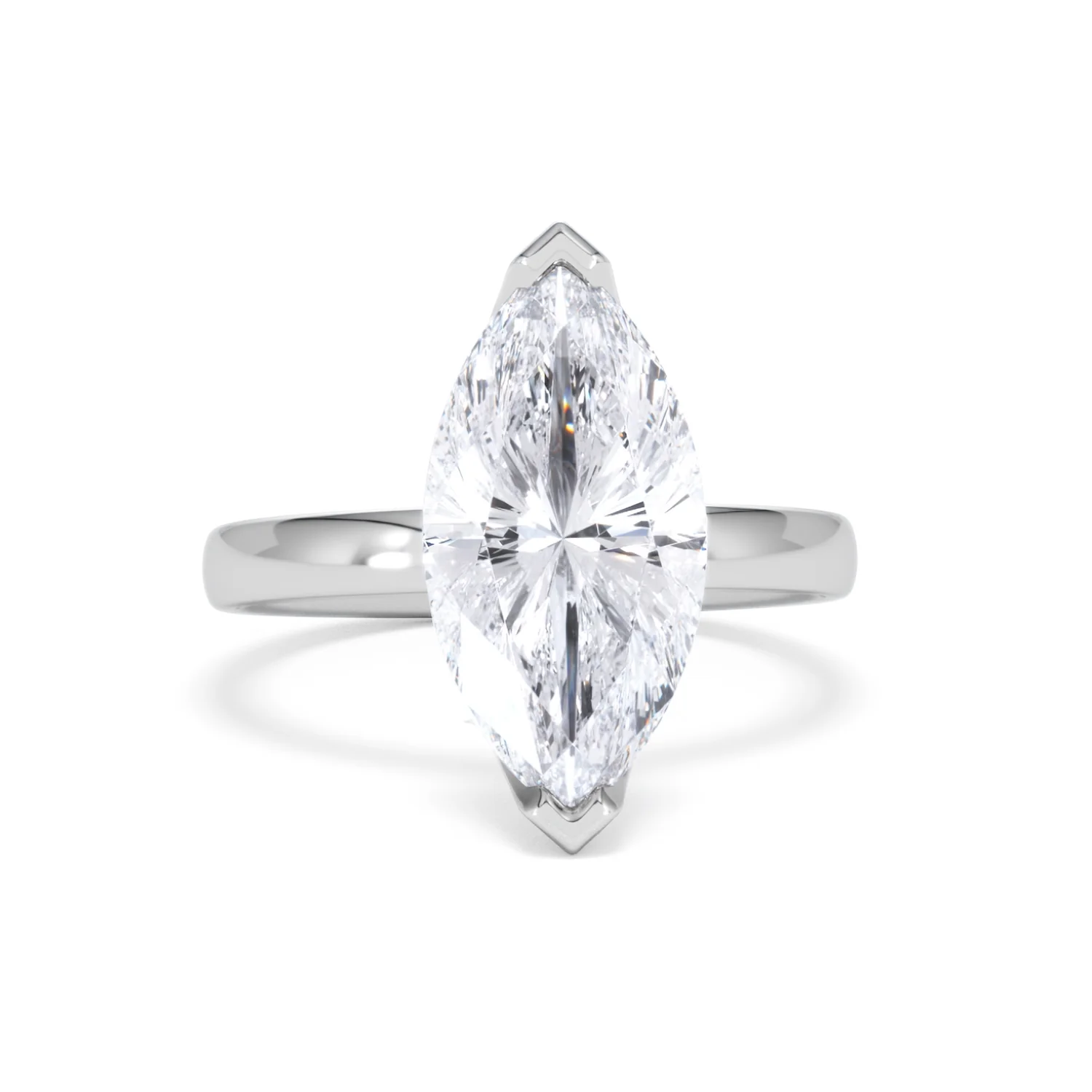 Origin 3.00ct Marquise Cut Lab Diamond Solitaire Engagement Ring in Platinum - Image 8