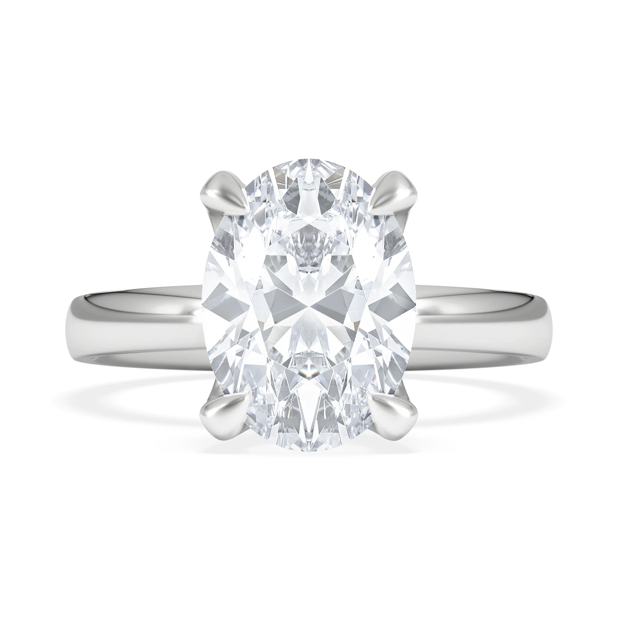 Origin 3.00ct Oval Cut Lab Diamond Solitaire Engagement Ring in 18K White Gold - Image 6