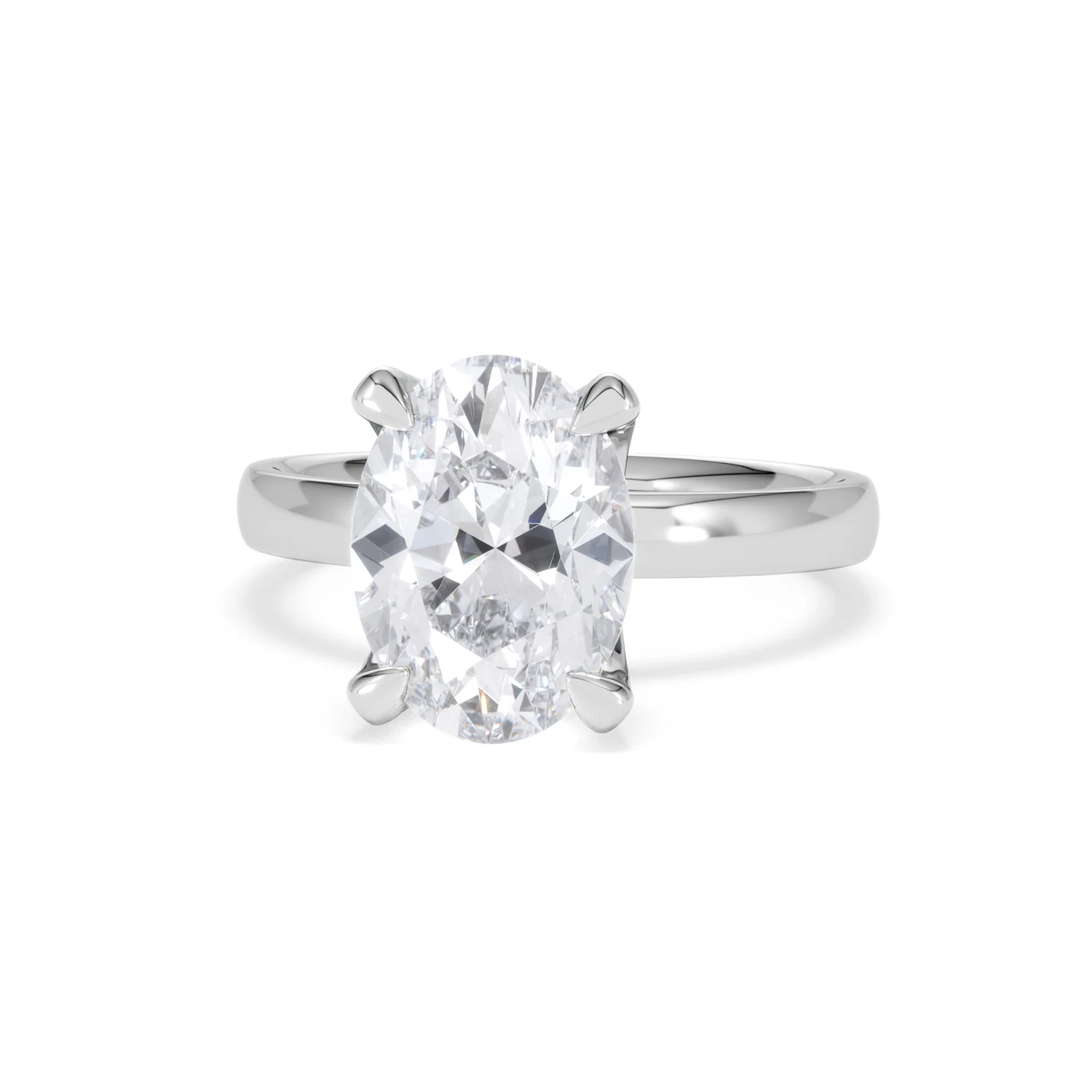 Origin 3.00ct Oval Cut Lab Diamond Solitaire Engagement Ring in 18K White Gold - Image 85
