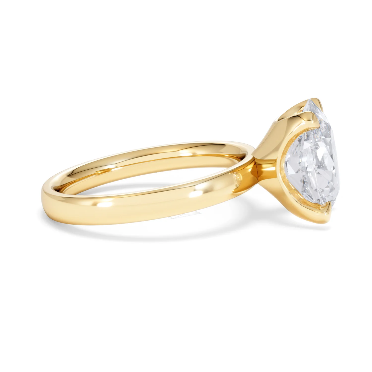 Origin 3.00ct Oval Cut Lab Diamond Solitaire Engagement Ring in 18K Yellow Gold - Image 25