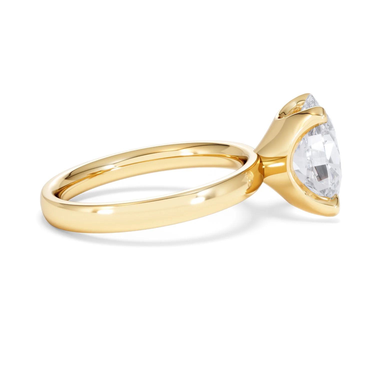 Origin 3.00ct Oval Cut Lab Diamond Solitaire Engagement Ring in 18K Yellow Gold - Image 28