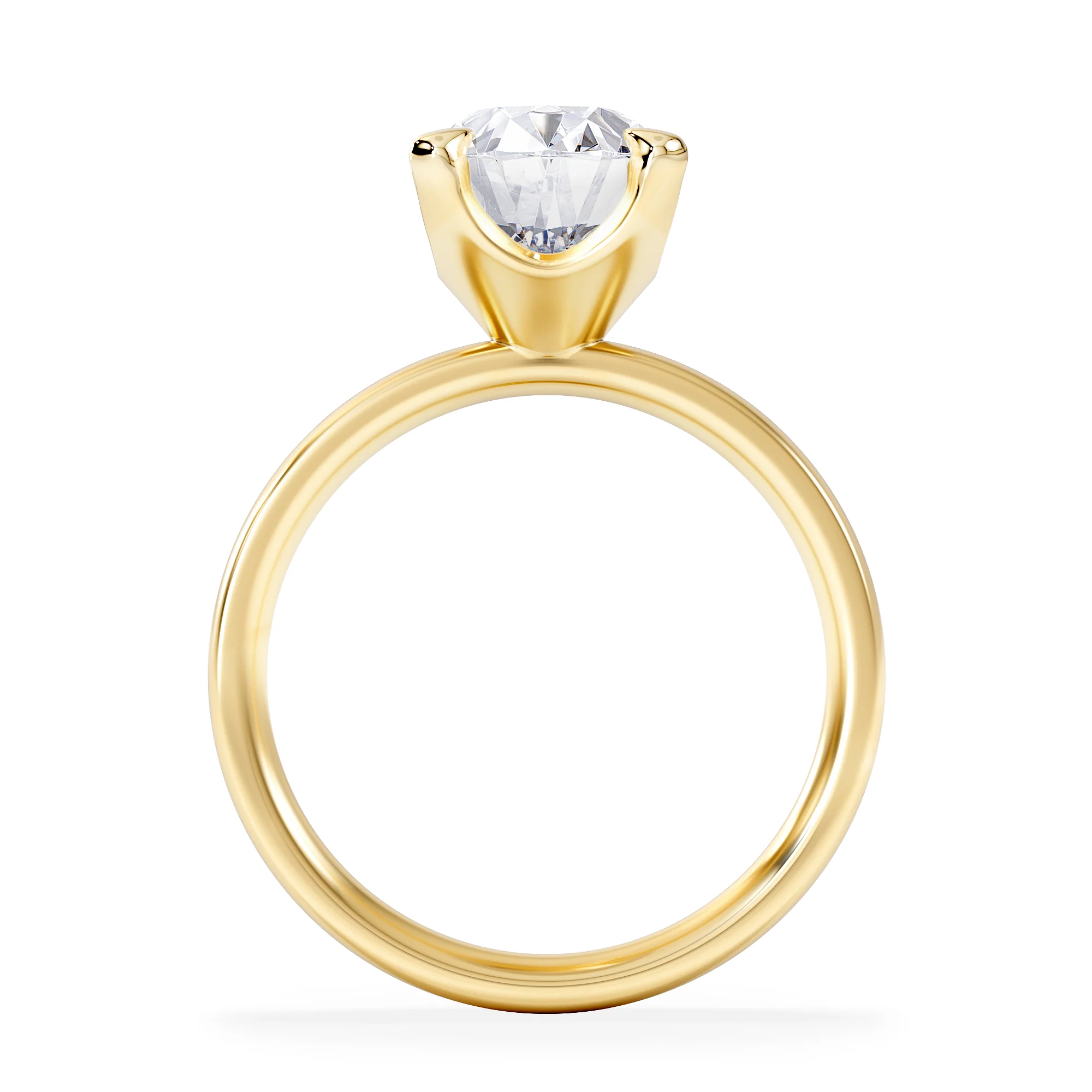 Origin 3.00ct Oval Cut Lab Diamond Solitaire Engagement Ring in 18K Yellow Gold - Image 3