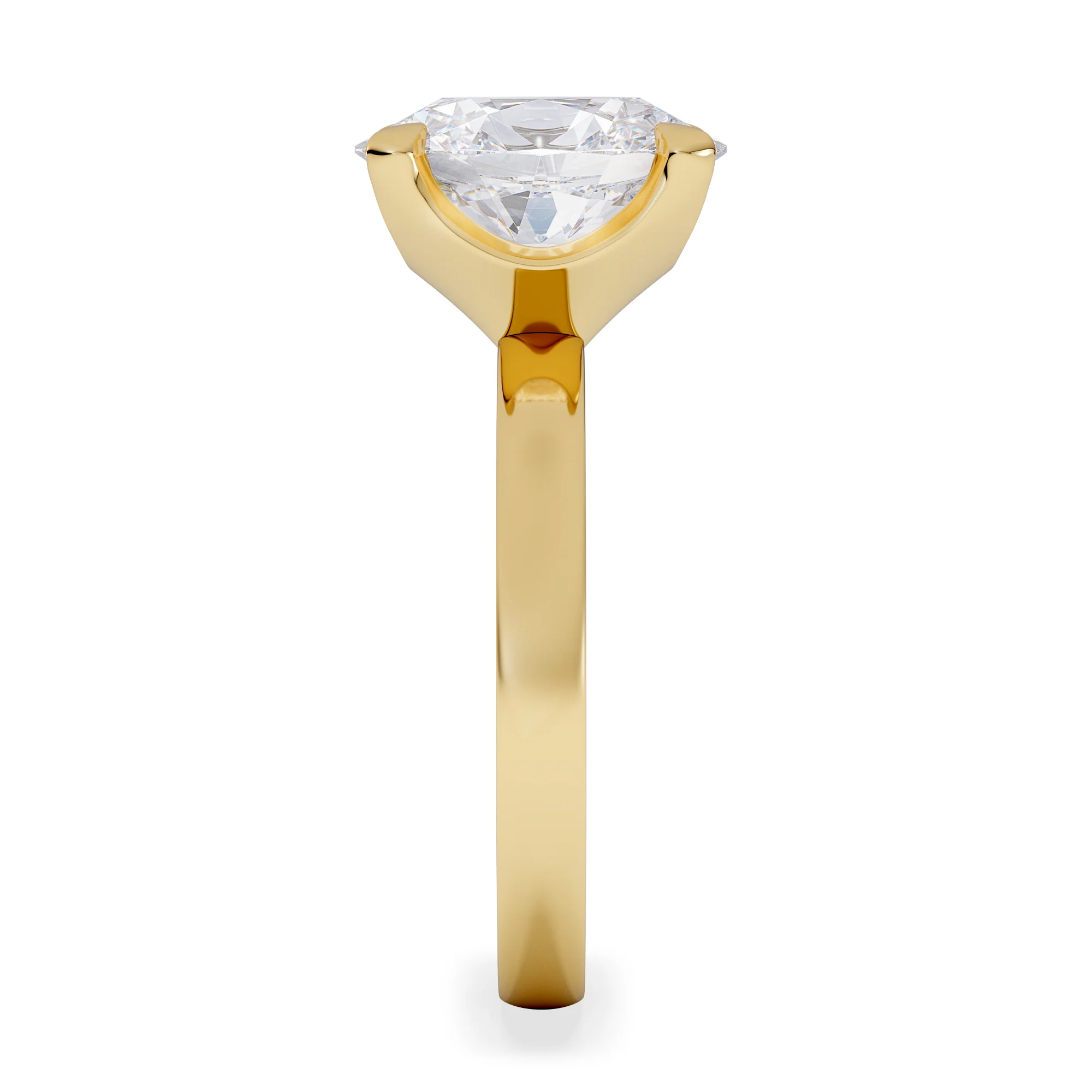 Origin 3.00ct Oval Cut Lab Diamond Solitaire Engagement Ring in 18K Yellow Gold - Image 5
