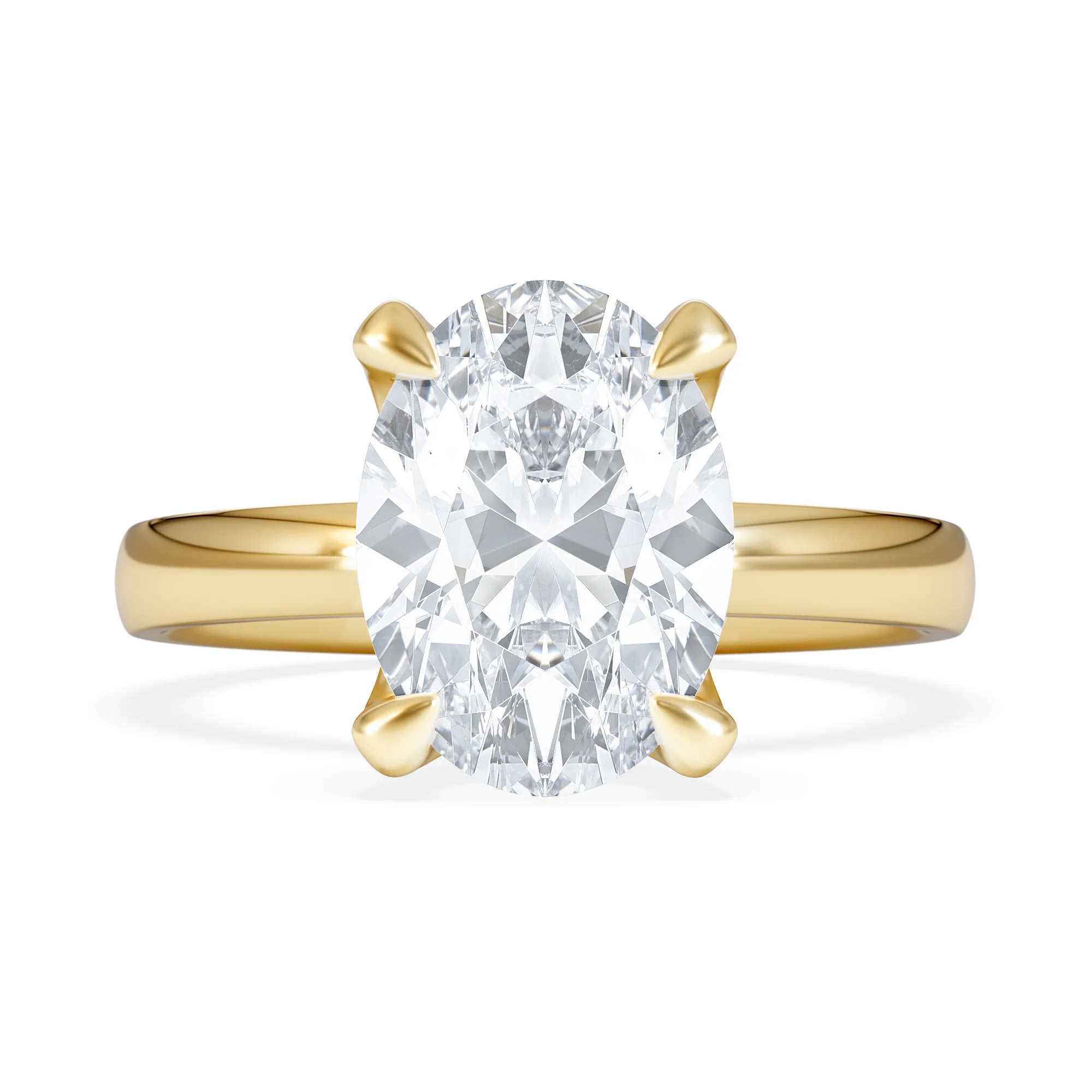 Origin 3.00ct Oval Cut Lab Diamond Solitaire Engagement Ring in 18K Yellow Gold - Image 6