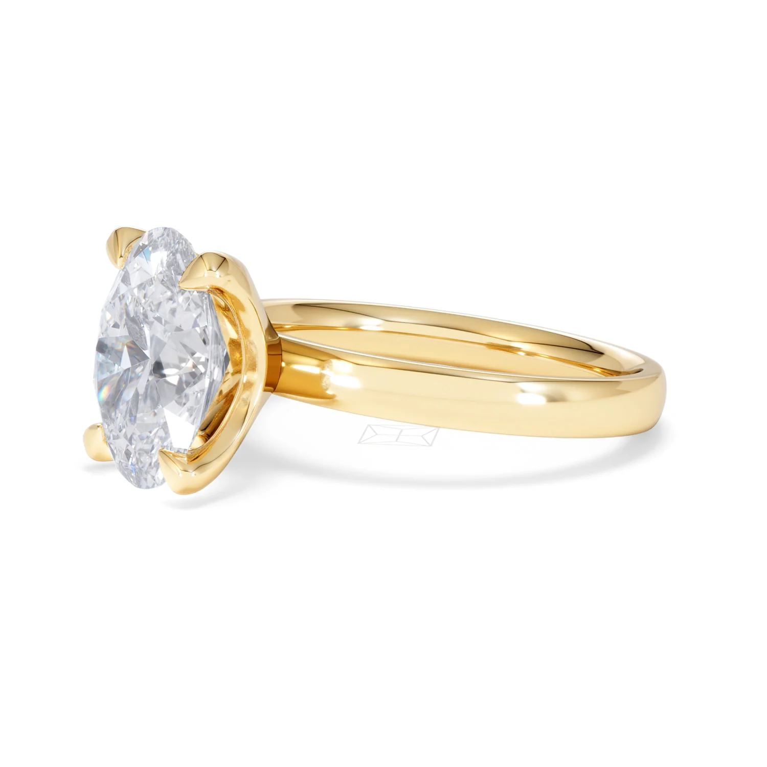 Origin 3.00ct Oval Cut Lab Diamond Solitaire Engagement Ring in 18K Yellow Gold - Image 75