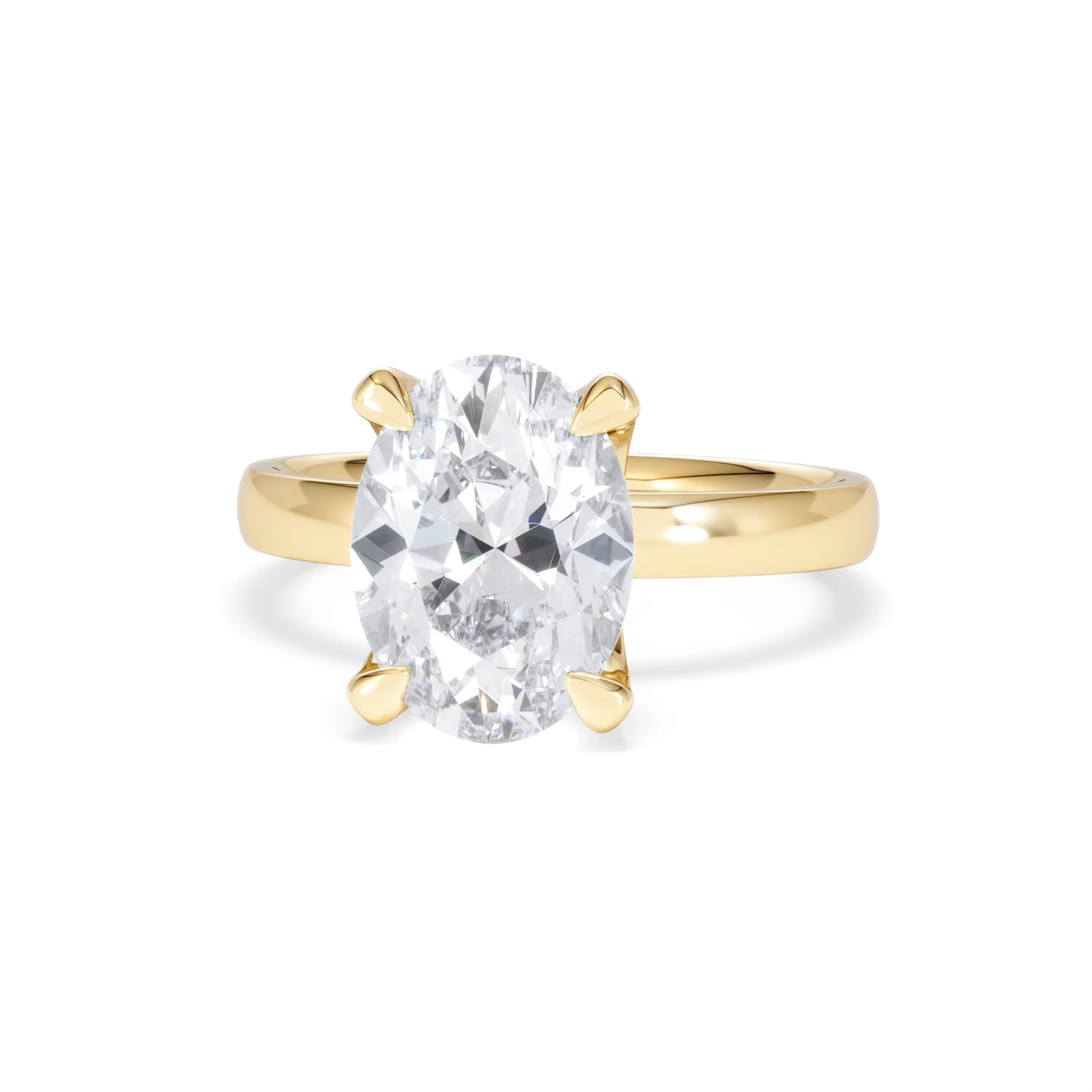 Origin 3.00ct Oval Cut Lab Diamond Solitaire Engagement Ring in 18K Yellow Gold - Image 85