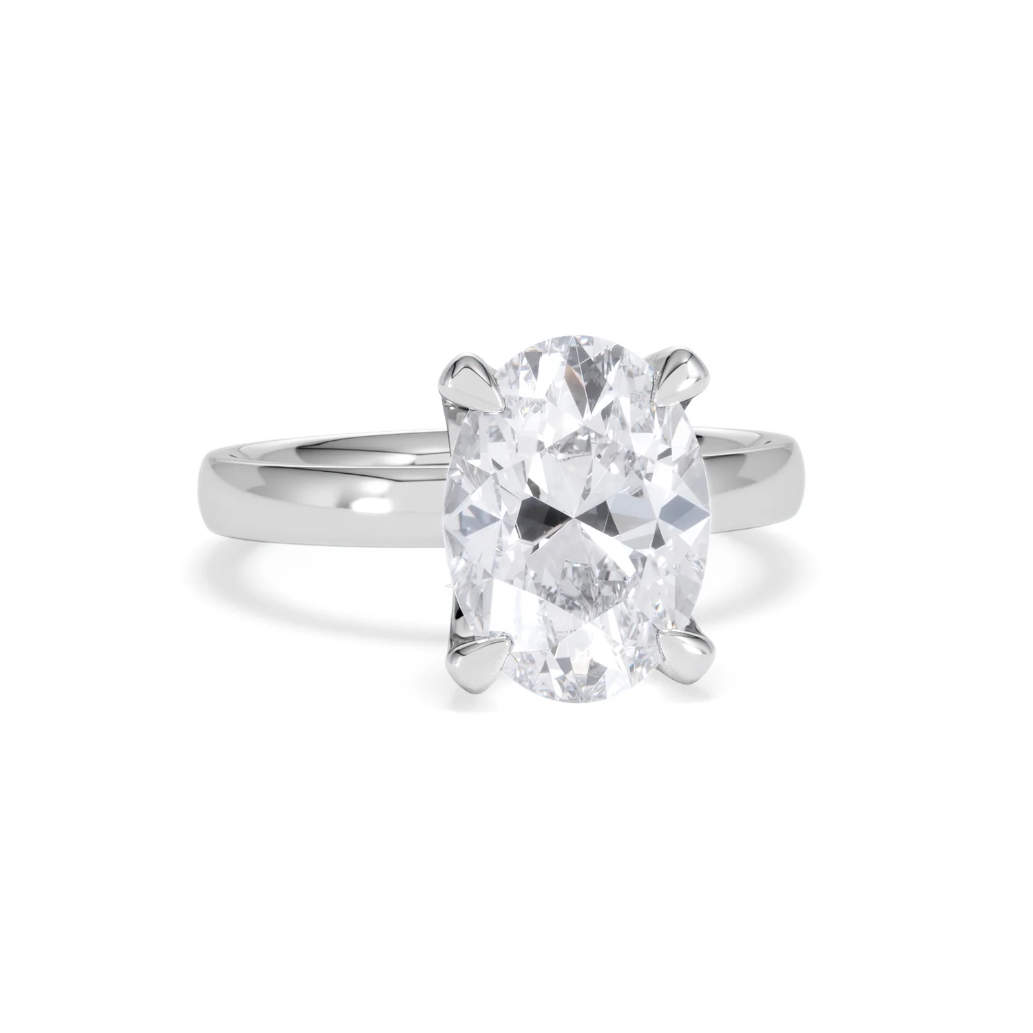 Origin 3.00ct Oval Cut Lab Diamond Solitaire Engagement Ring in Platinum - Image 9