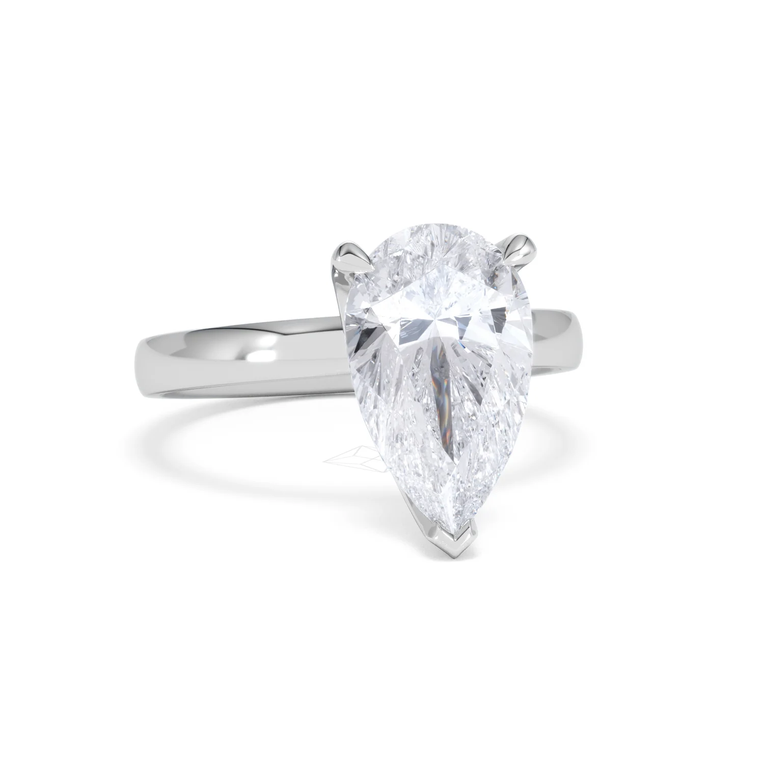 Origin 3.00ct Pear Cut Lab Diamond Solitaire Engagement Ring in 18K White Gold - Image 10