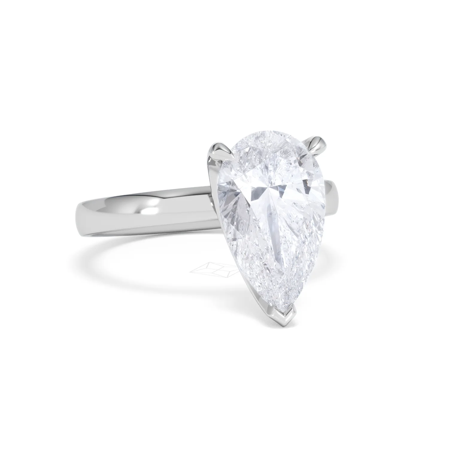 Origin 3.00ct Pear Cut Lab Diamond Solitaire Engagement Ring in 18K White Gold - Image 11