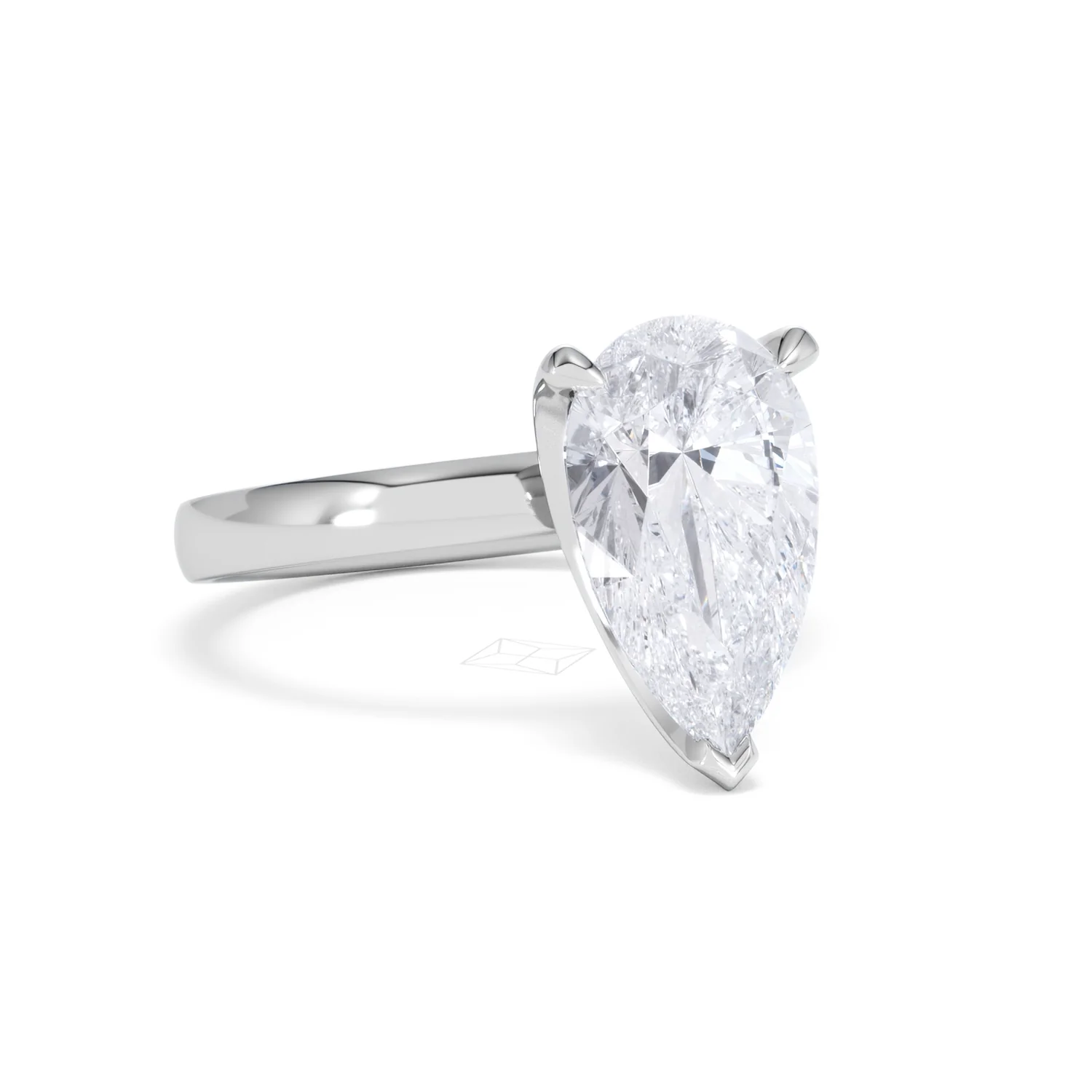 Origin 3.00ct Pear Cut Lab Diamond Solitaire Engagement Ring in 18K White Gold - Image 12