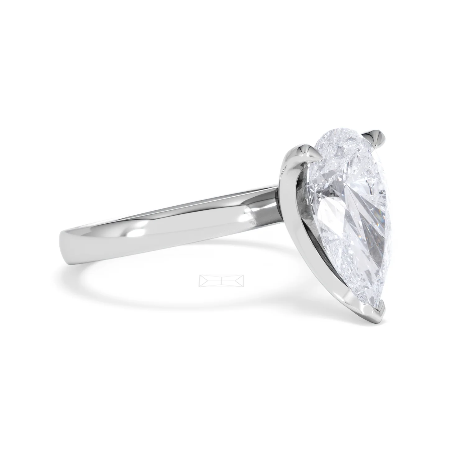 Origin 3.00ct Pear Cut Lab Diamond Solitaire Engagement Ring in 18K White Gold - Image 17