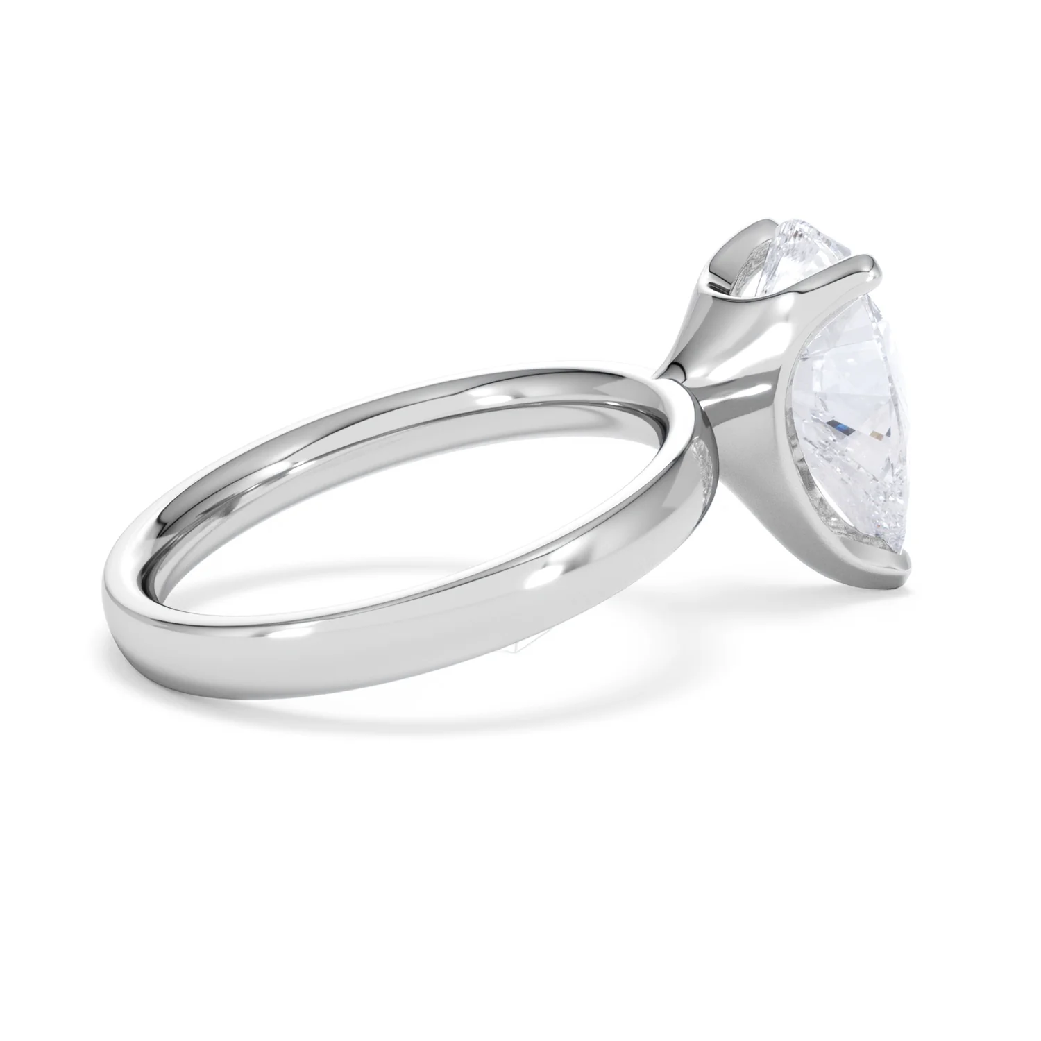 Origin 3.00ct Pear Cut Lab Diamond Solitaire Engagement Ring in 18K White Gold - Image 32