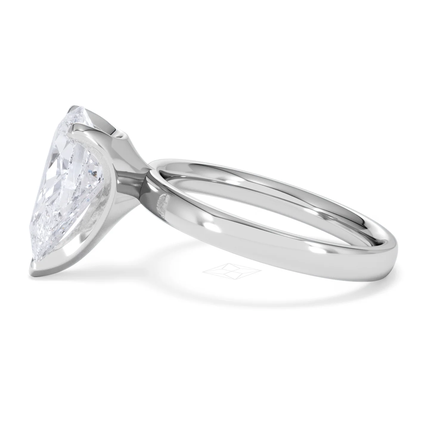 Origin 3.00ct Pear Cut Lab Diamond Solitaire Engagement Ring in 18K White Gold - Image 68