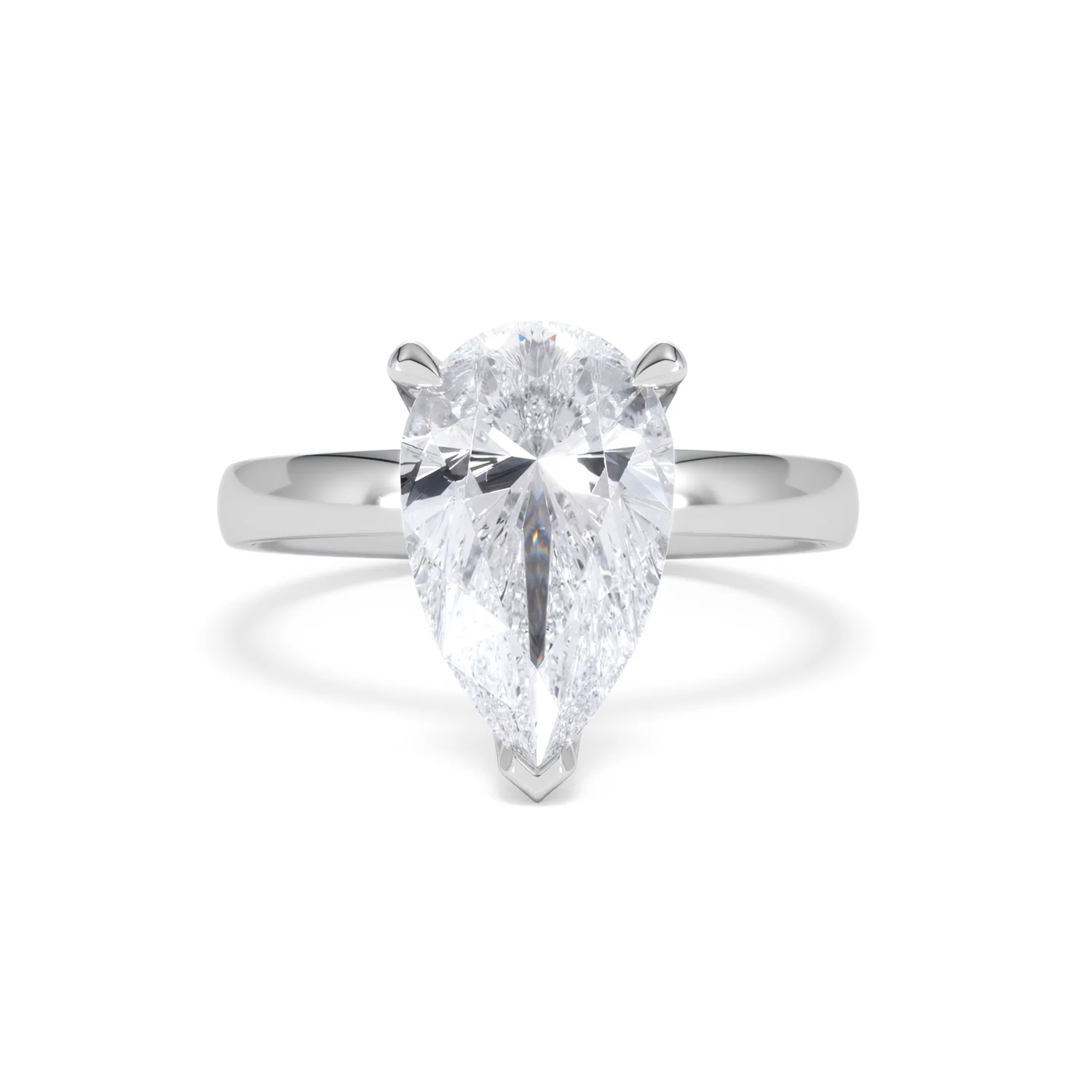 Origin 3.00ct Pear Cut Lab Diamond Solitaire Engagement Ring in 18K White Gold - Image 7