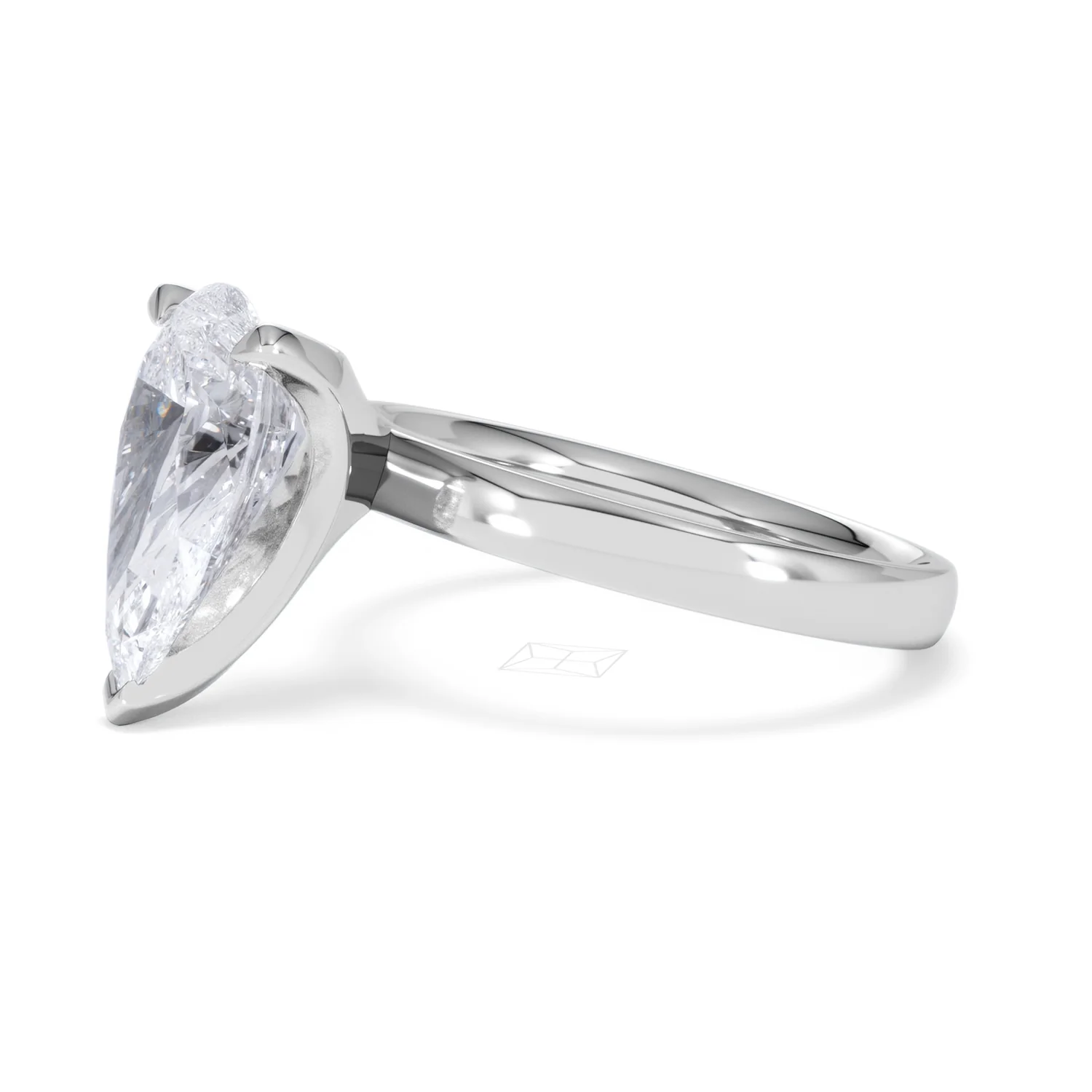 Origin 3.00ct Pear Cut Lab Diamond Solitaire Engagement Ring in 18K White Gold - Image 73