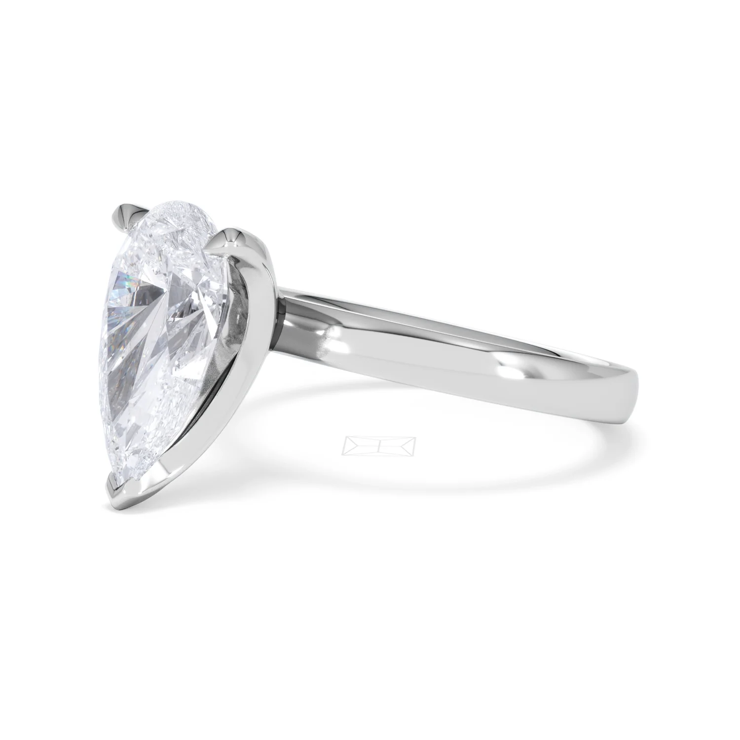 Origin 3.00ct Pear Cut Lab Diamond Solitaire Engagement Ring in 18K White Gold - Image 76