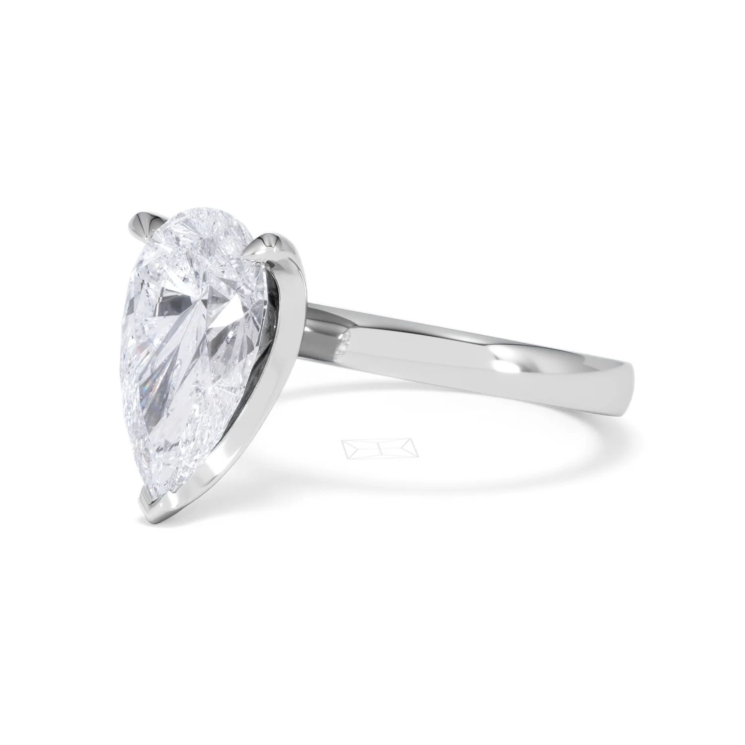Origin 3.00ct Pear Cut Lab Diamond Solitaire Engagement Ring in 18K White Gold - Image 78