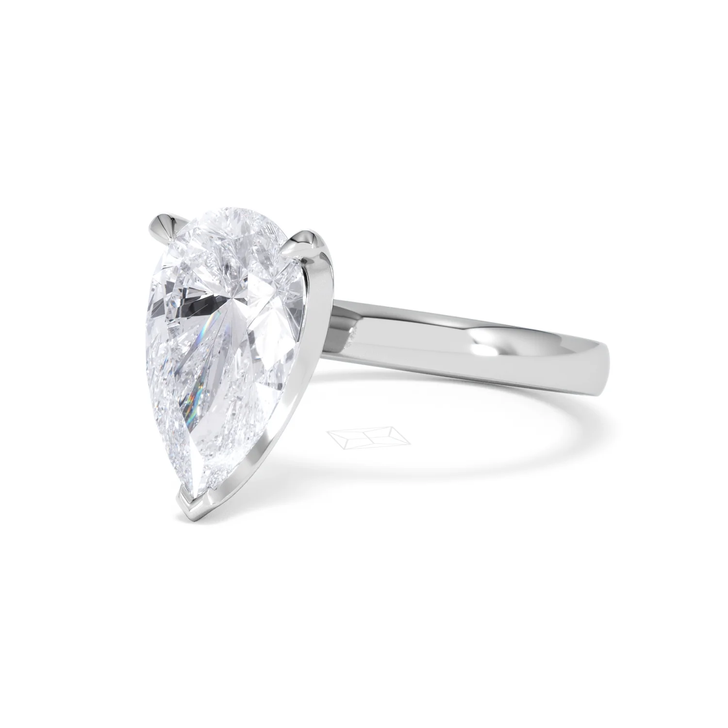 Origin 3.00ct Pear Cut Lab Diamond Solitaire Engagement Ring in 18K White Gold - Image 80