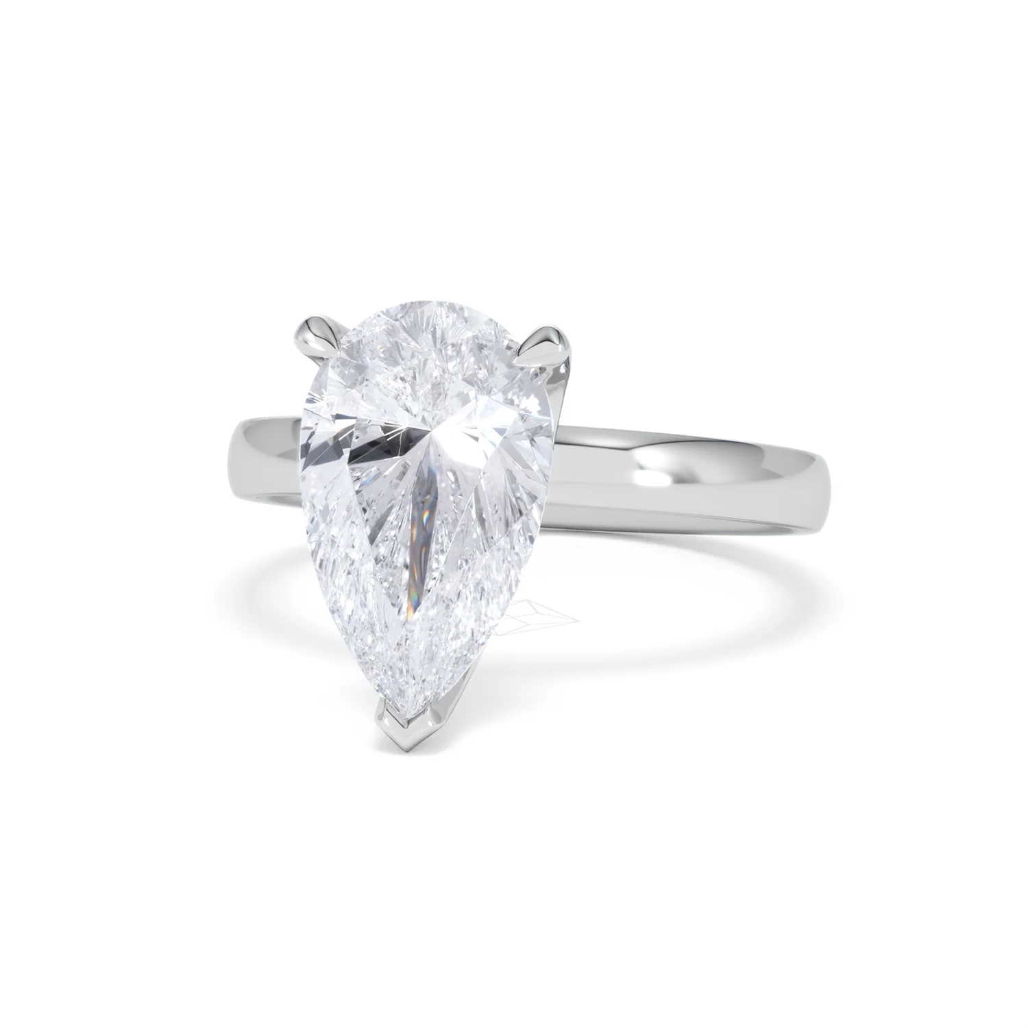 Origin 3.00ct Pear Cut Lab Diamond Solitaire Engagement Ring in 18K White Gold - Image 84