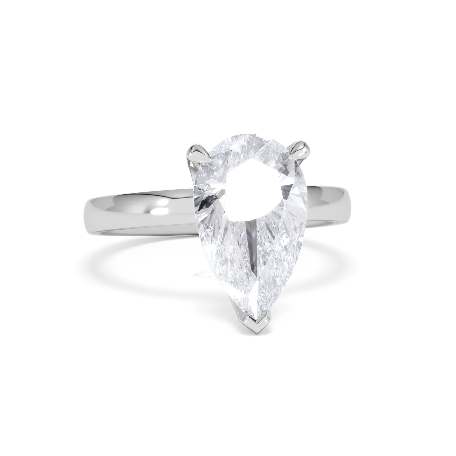 Origin 3.00ct Pear Cut Lab Diamond Solitaire Engagement Ring in 18K White Gold - Image 9