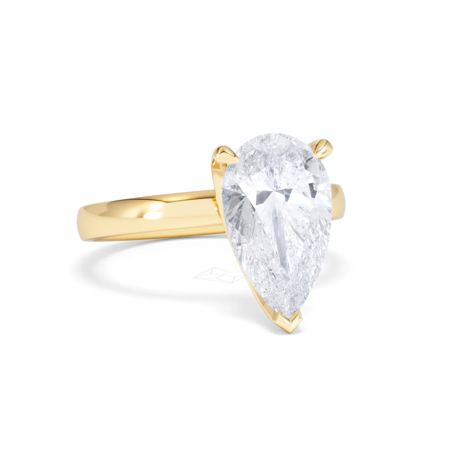 Origin 3.00ct Pear Cut Lab Diamond Solitaire Engagement Ring in 18K Yellow Gold - Image 11