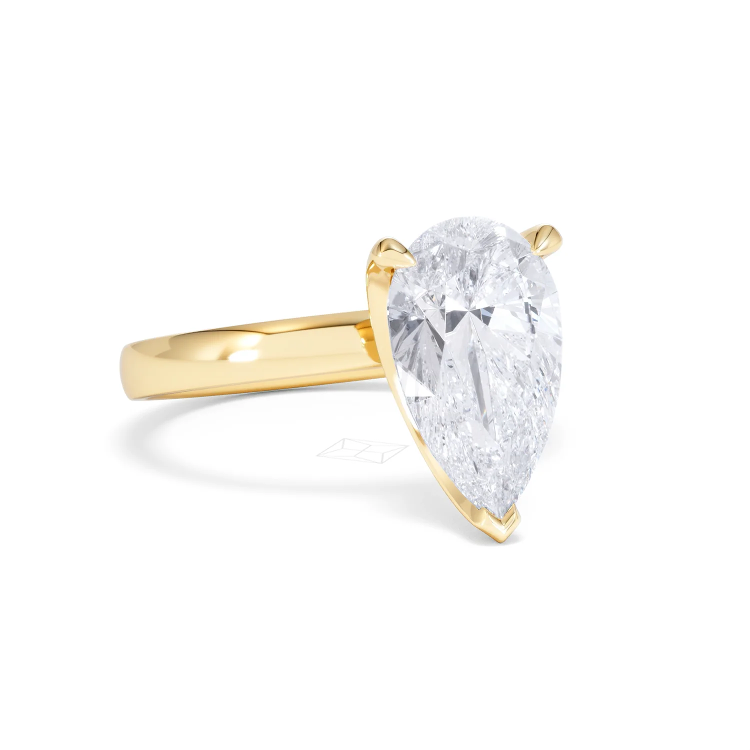 Origin 3.00ct Pear Cut Lab Diamond Solitaire Engagement Ring in 18K Yellow Gold - Image 12