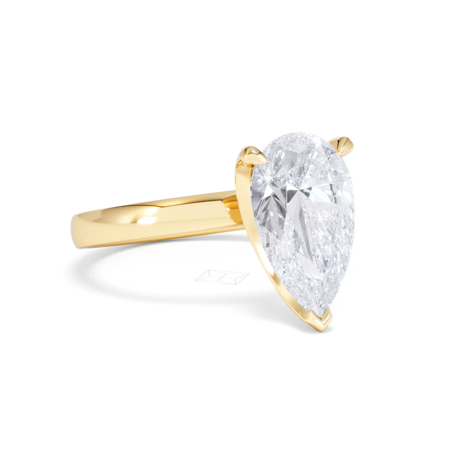 Origin 3.00ct Pear Cut Lab Diamond Solitaire Engagement Ring in 18K Yellow Gold - Image 13